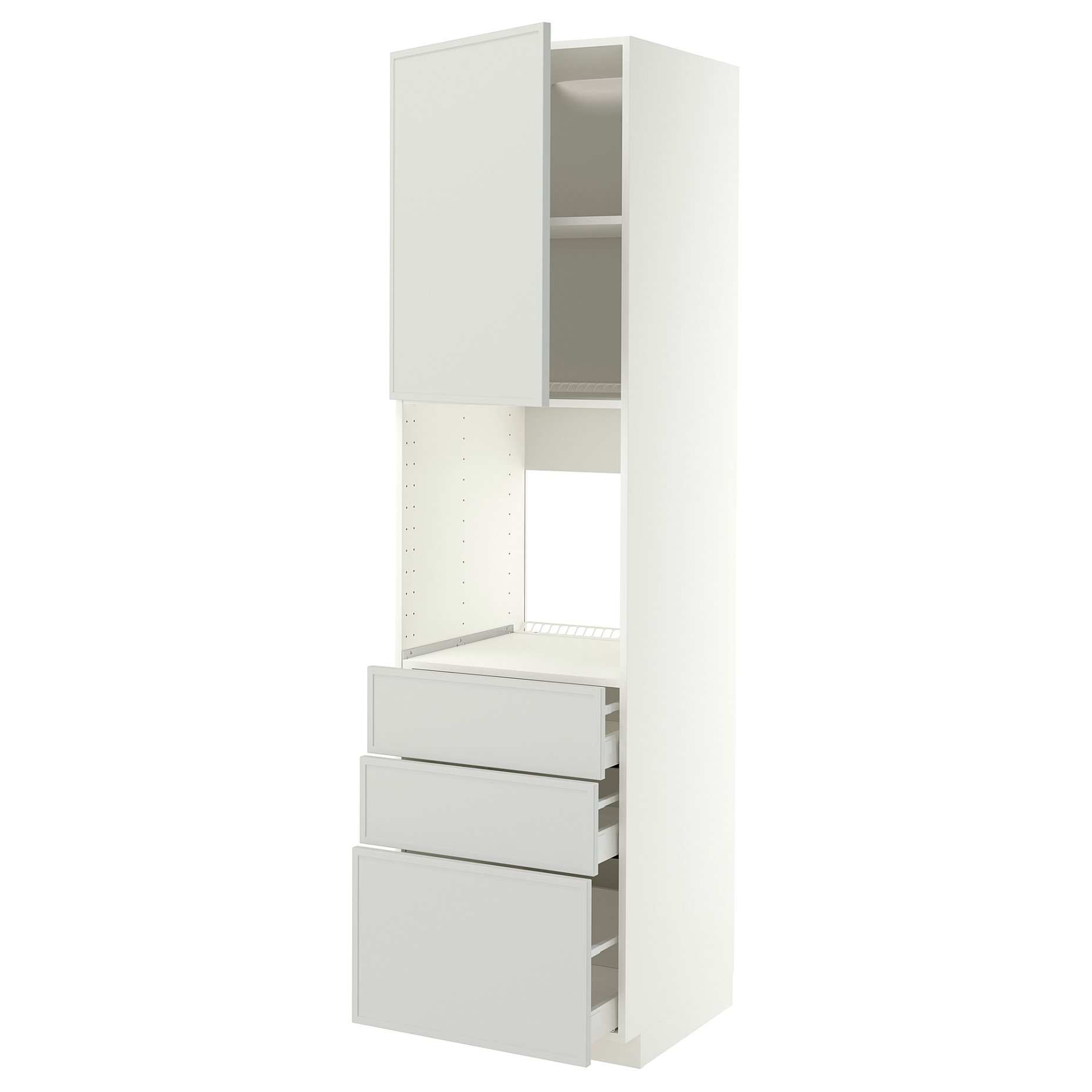 METOD, high cabinet for oven with door/3 drawers, 60x60x220 cm, 096.043.26
