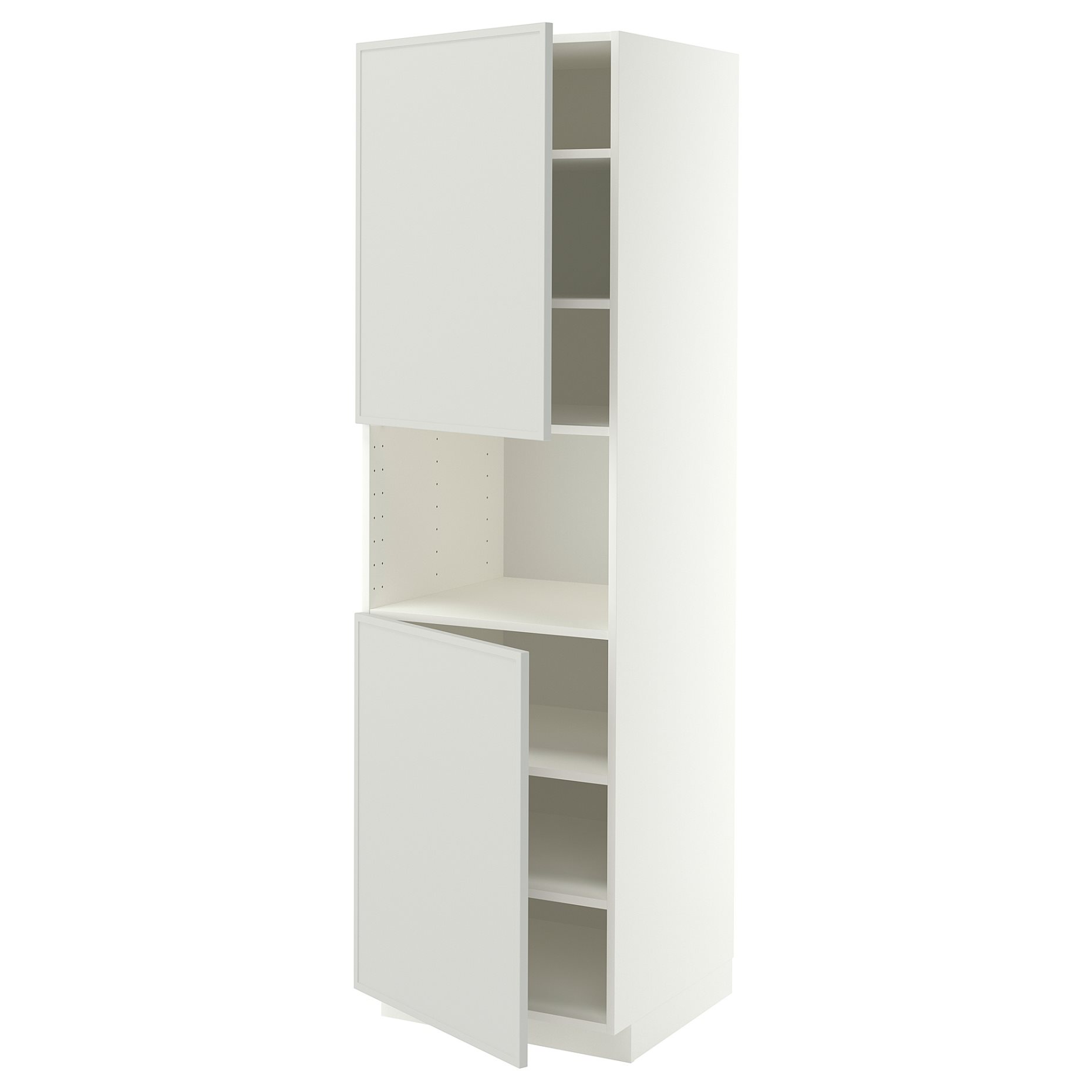 METOD, high cabinet for microwave with 2 doors/shelves, 60x60x200 cm, 096.045.76
