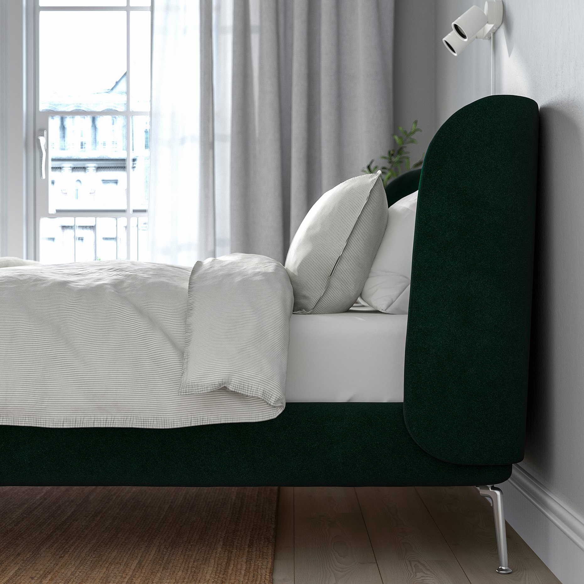 TUFJORD, κρεβάτι με επένδυση, 160x200 cm, 104.464.11