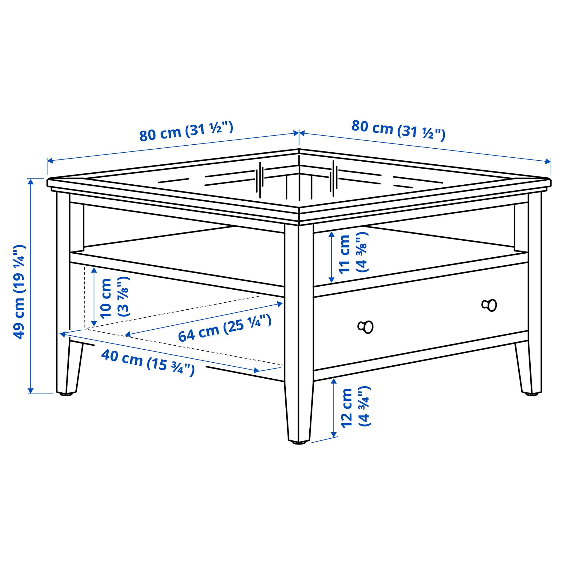 IDANÄS, τραπέζι μέσης, 80x80 cm, 105.000.02