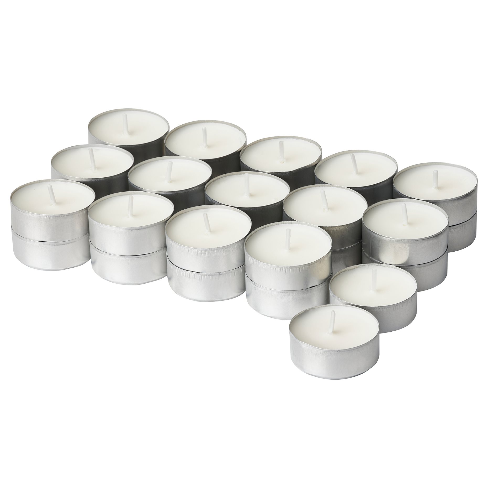 JÄMLIK, scented tealight/Vanilla/30 pack, 3.5 hr, 105.021.62