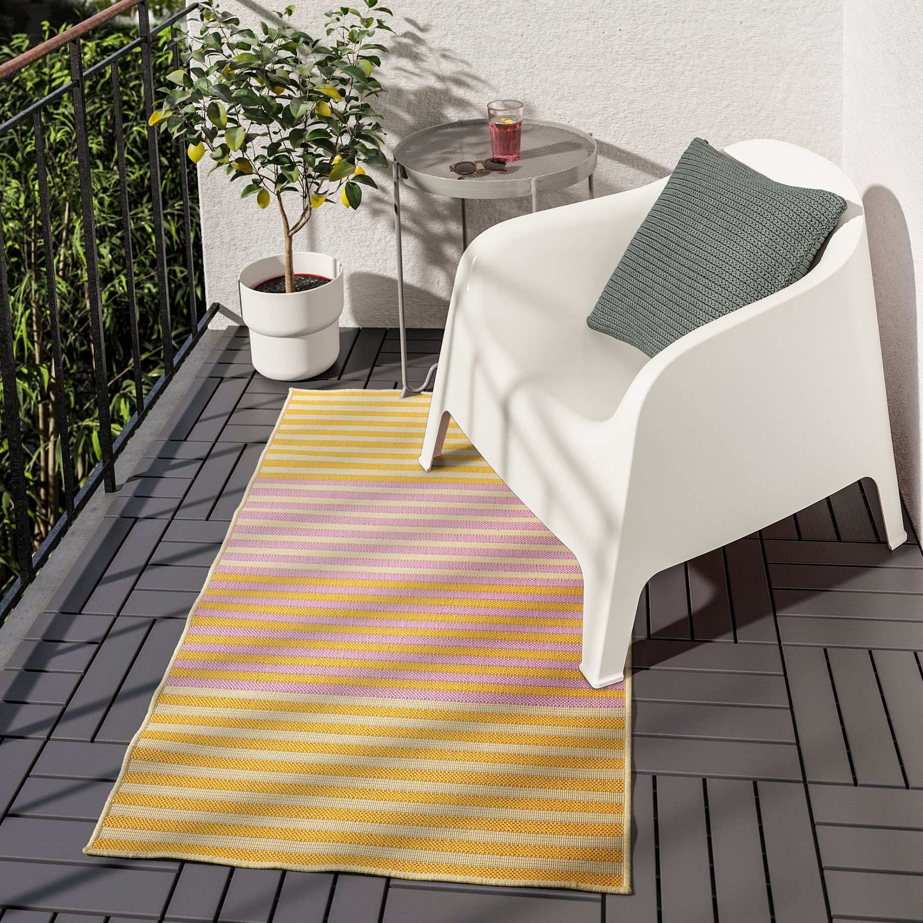 KORSNING, rug flatwoven/striped/in/outdoor, 80x150 cm, 105.414.89