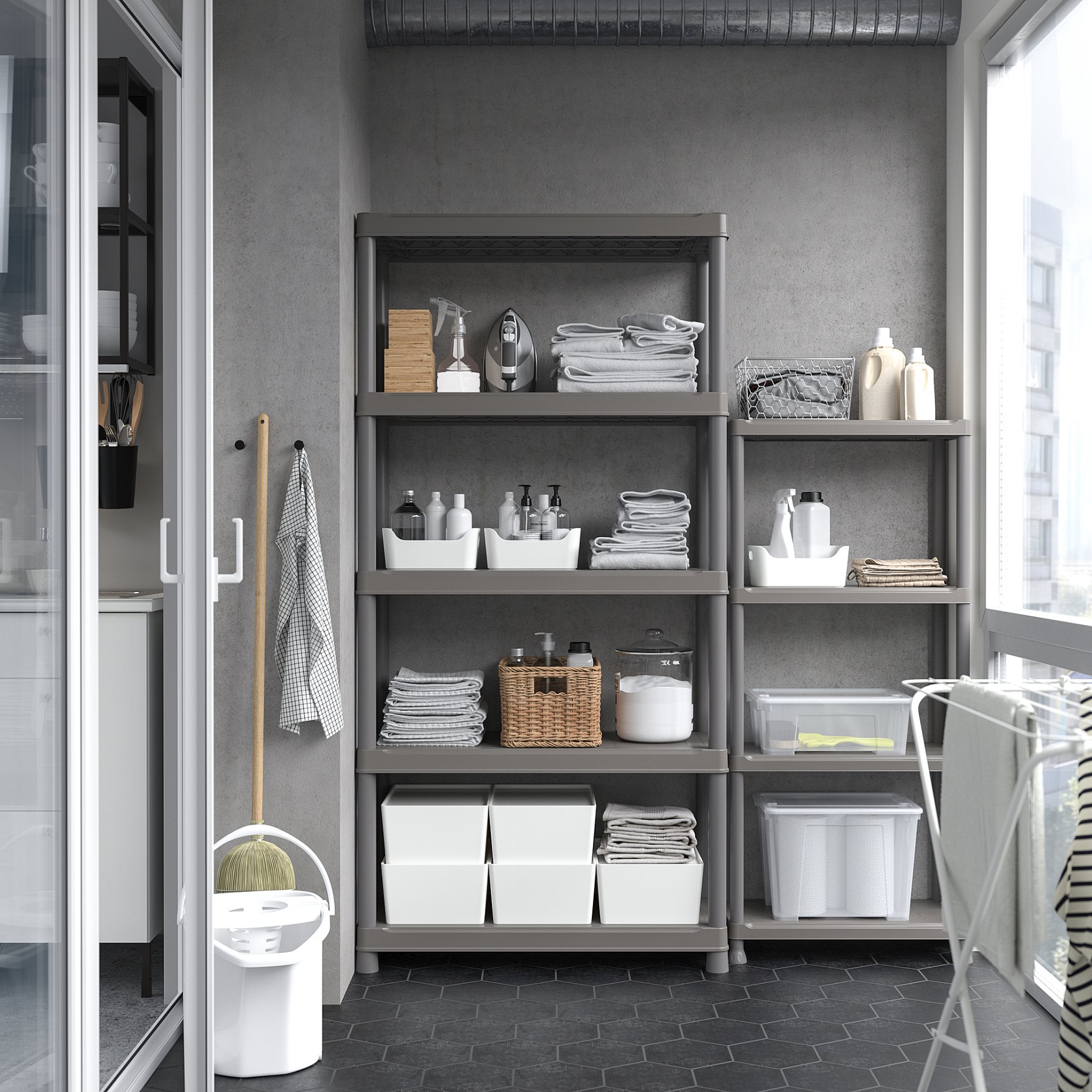 RUNMARÖ, shelving unit/in/outdoor, 60x30x133 cm, 105.513.17