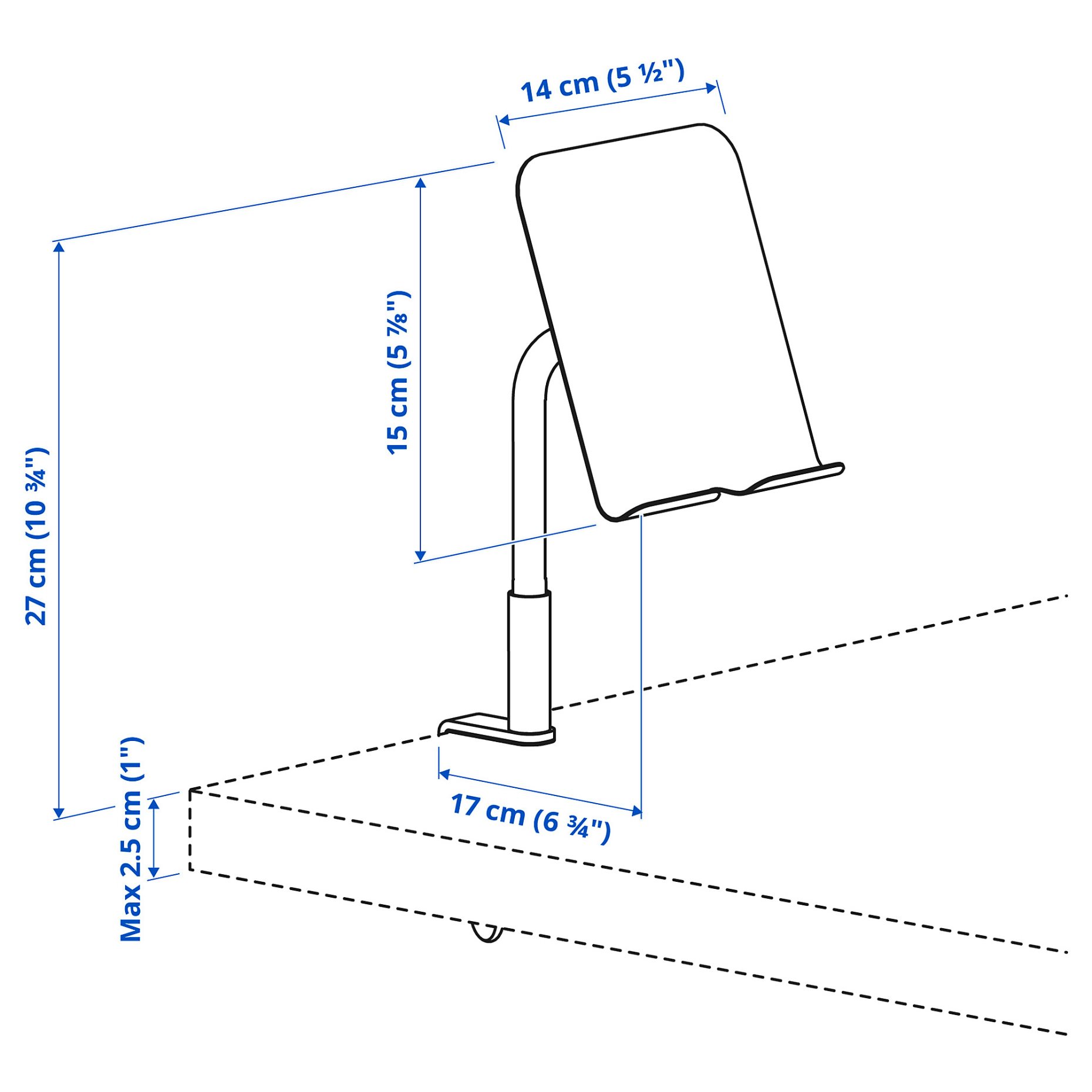 RELATERA, phone/tablet holder with clamp, 105.590.02