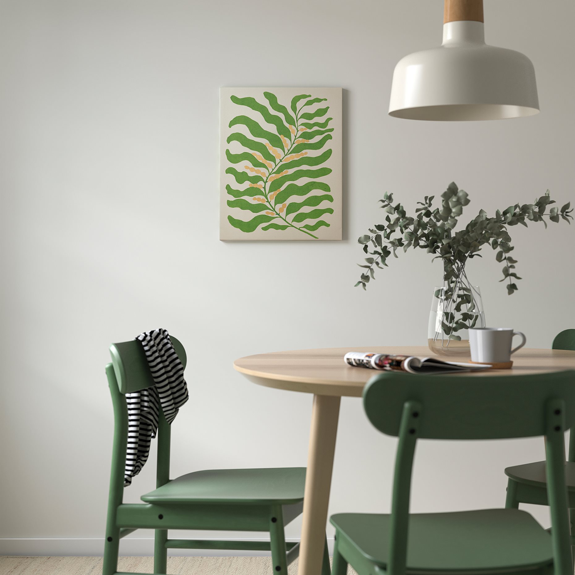 PJÄTTERYD, picture/green frond, 40x50 cm, 105.711.55