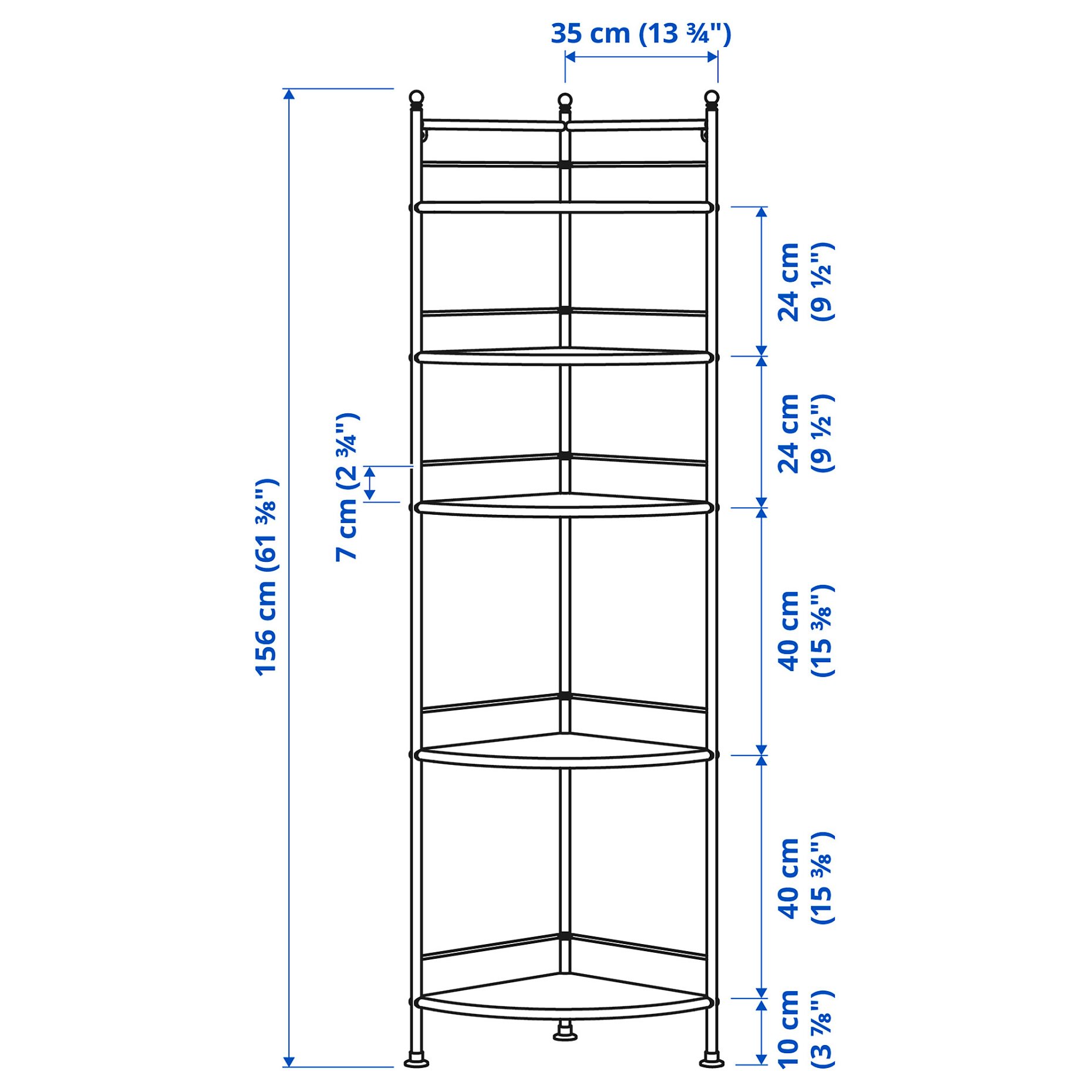 FROSJON, corner shelf unit, 35x156 cm, 105.748.99