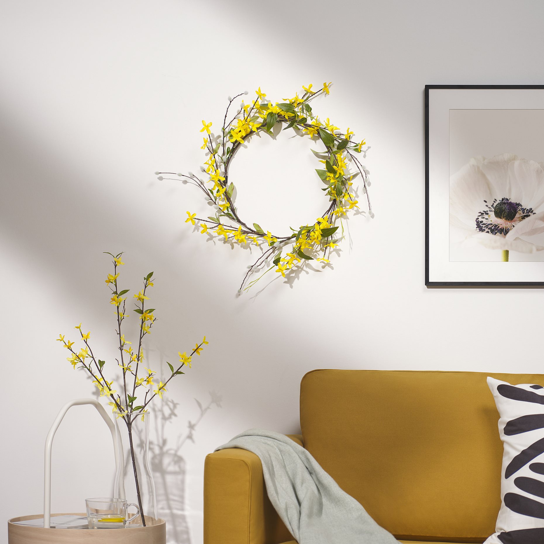 SMYCKA, artificial spray in/outdoor/forsythia, 70 cm, 105.937.94