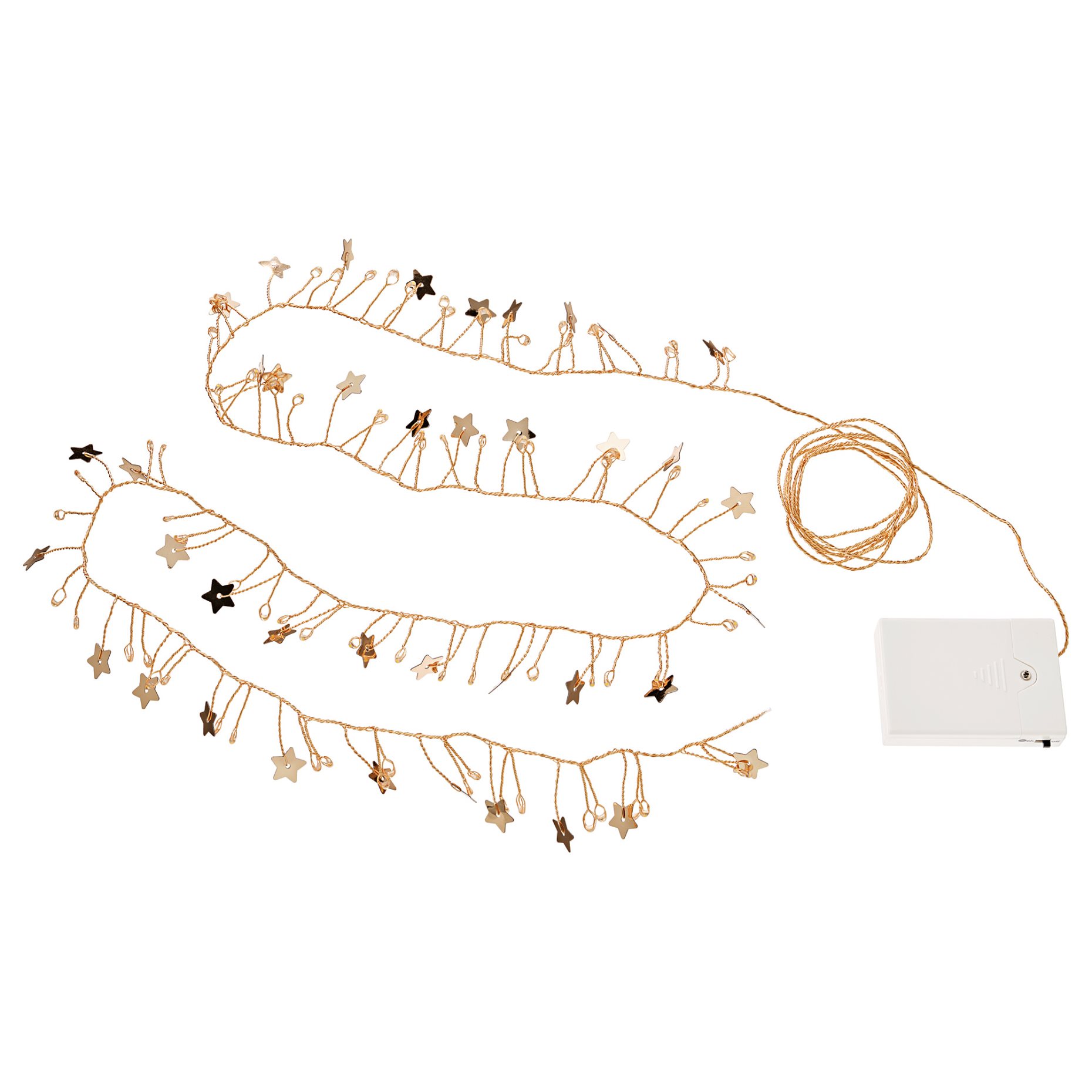 STRÅLA, lighting chain with built in LED light source/80 lights/battery-operated mini/star, 105.991.16