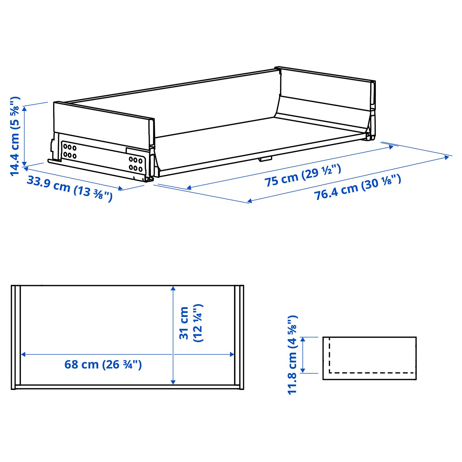 KNIVSHULT, συρτάρι μεσαίο, 80x37 cm, 106.006.76
