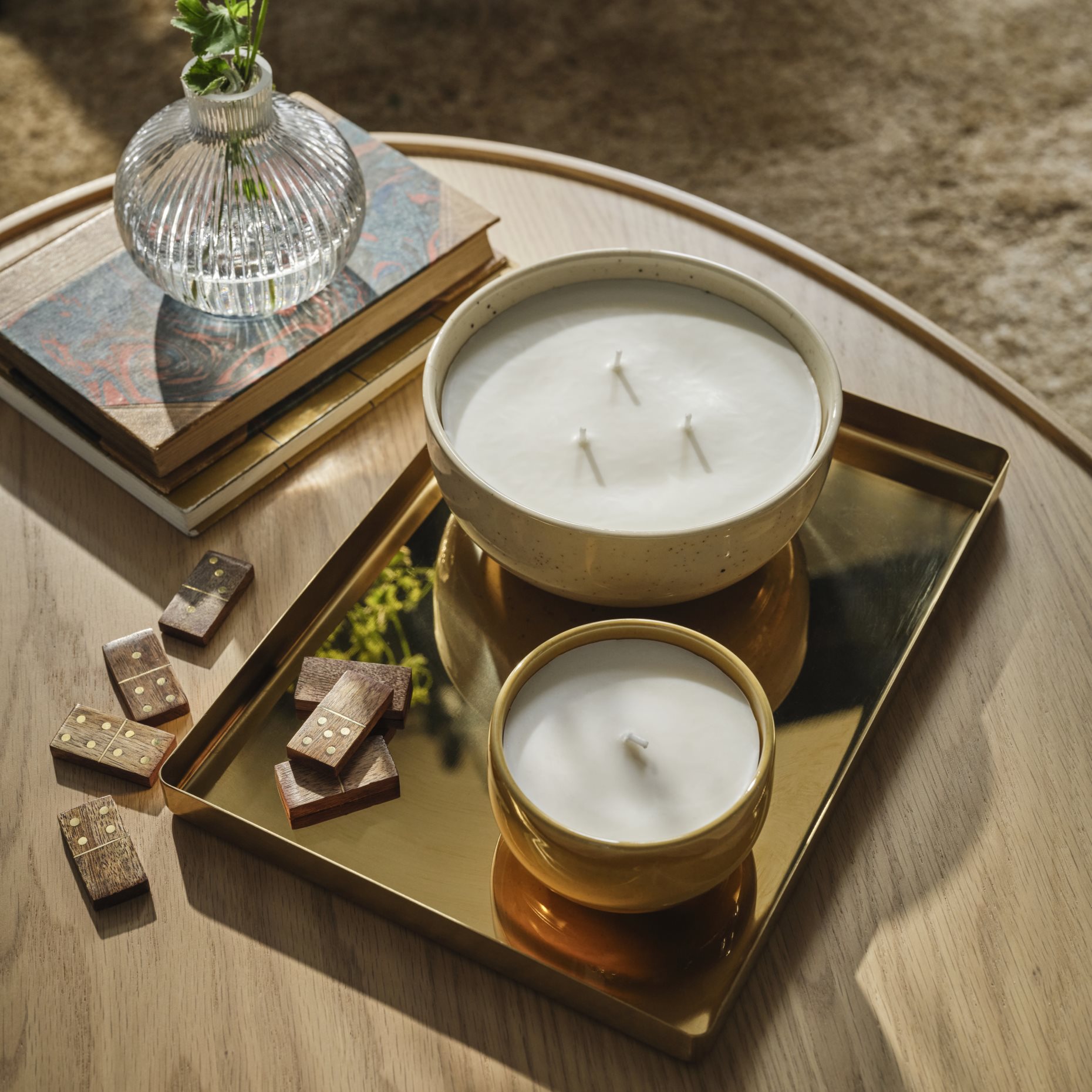 PÄRLHÖNA, scented candle in ceramic jar/Rose & carnation, 30 hr, 106.041.46