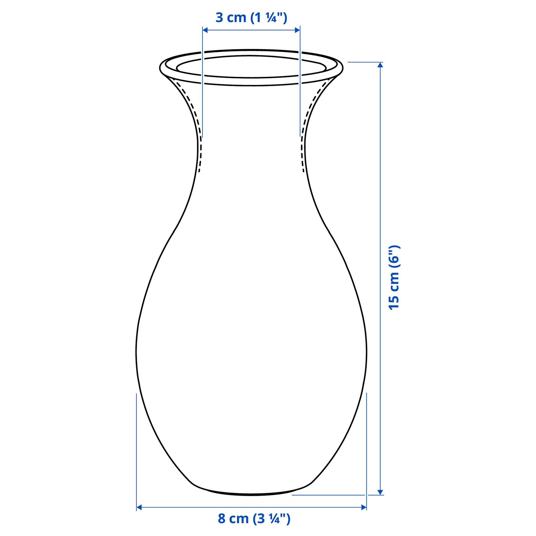 BERGKÖRSBÄR, βάζο, 15 cm, 106.110.43