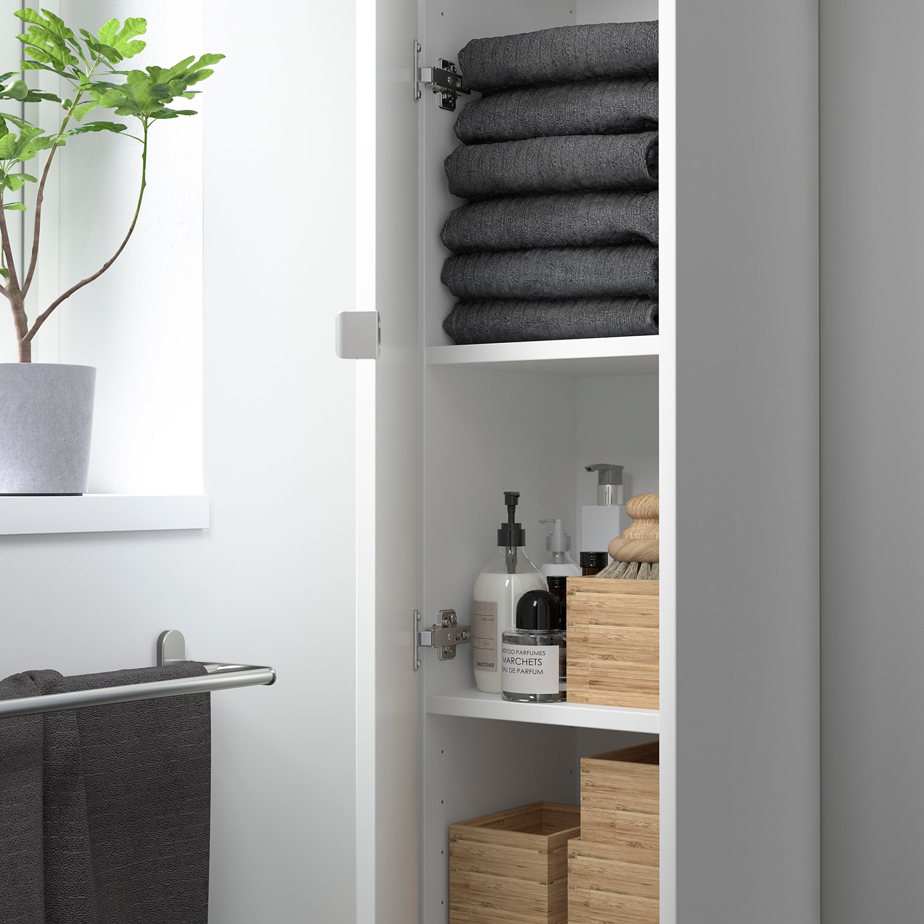 ENHET, ψηλό ντουλάπι με 4 ράφια/πόρτα, 193.224.92