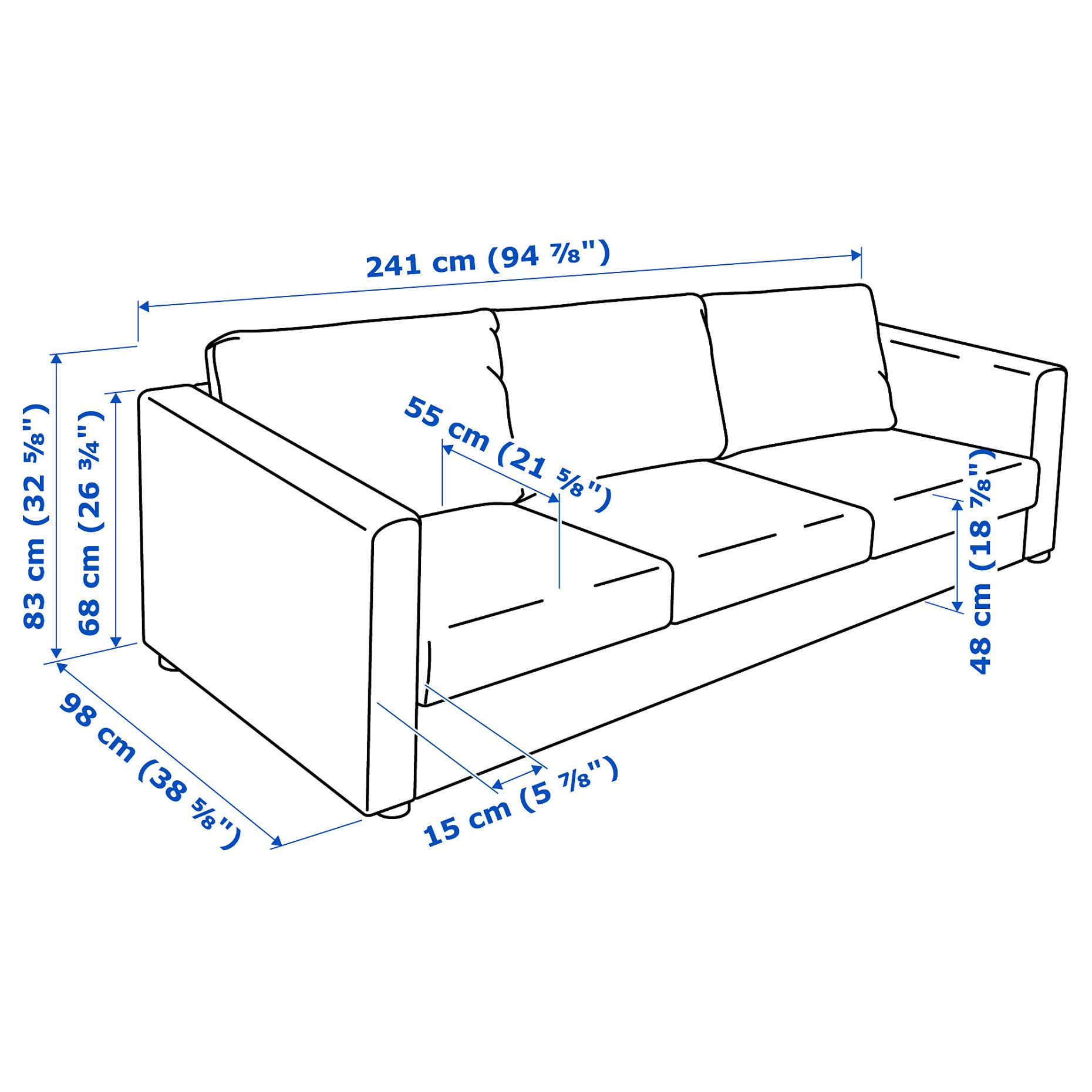 VIMLE, τριθέσιος καναπές, 193.990.33