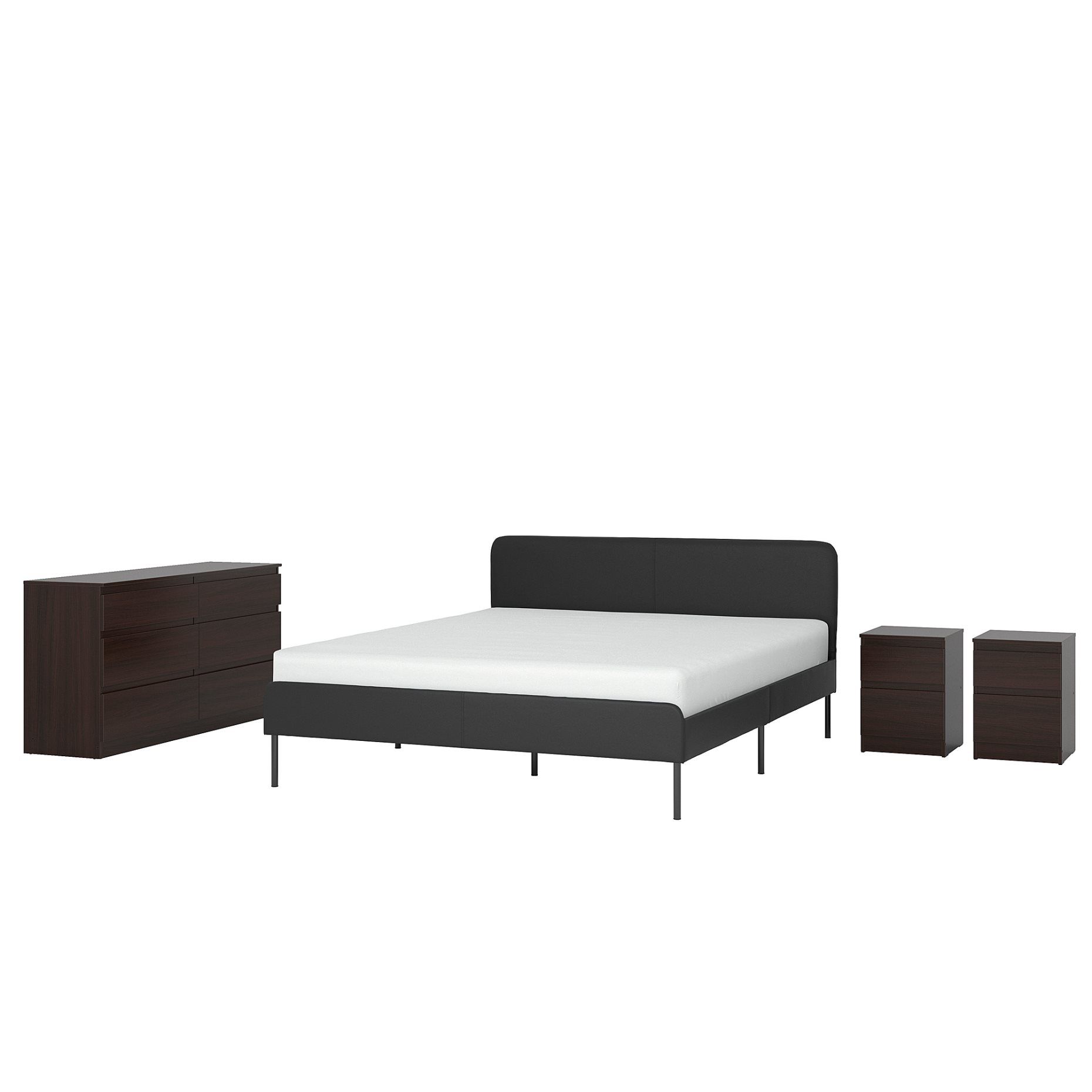 SLATTUM/KULLEN, bedroom furniture/set of 4, 160x200 cm, 194.834.23