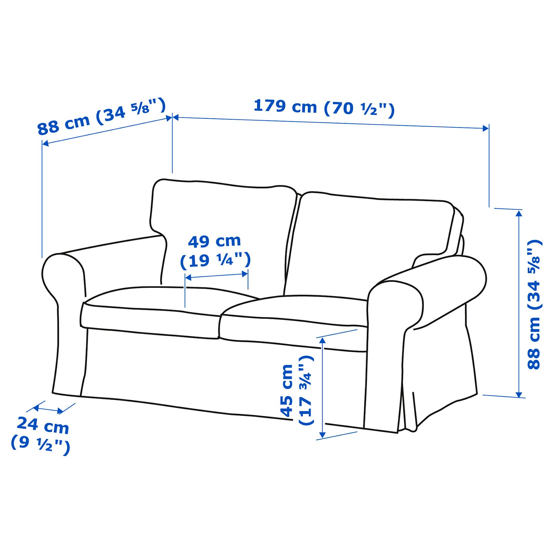 EKTORP, 2-seat sofa, 195.090.22