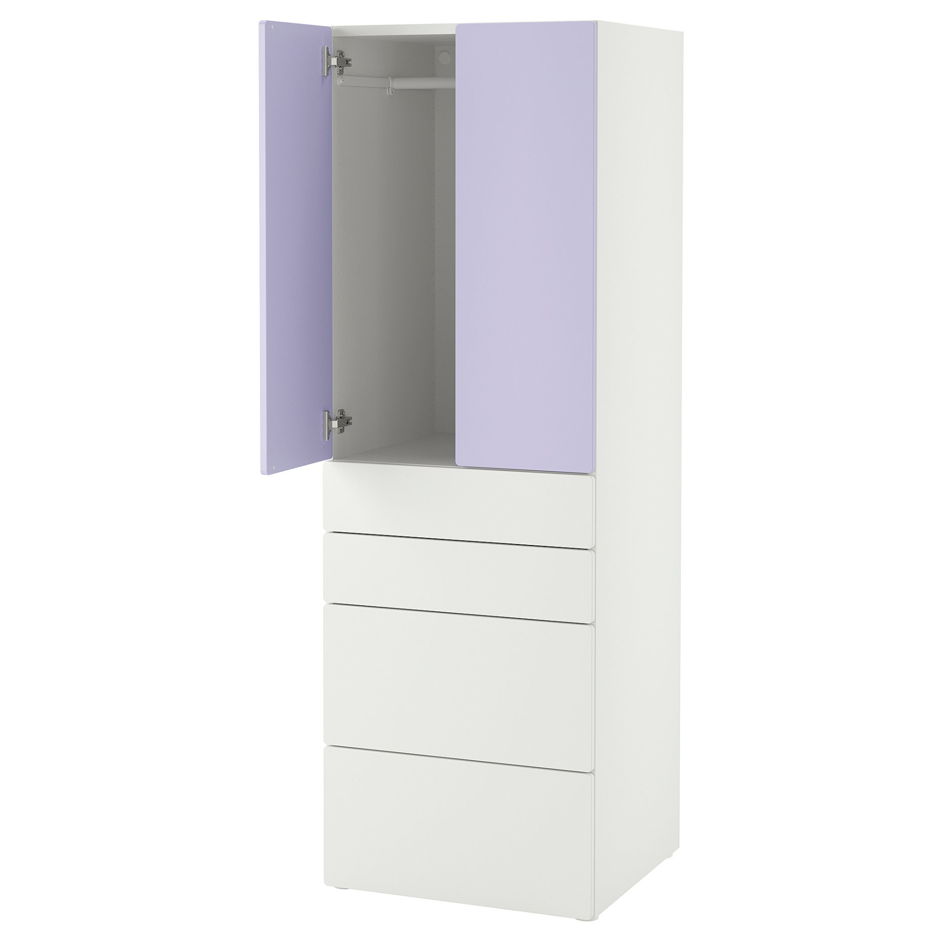 SMASTAD/PLATSA, wardrobe with 4 drawers, 60x57x181 cm, 195.465.43