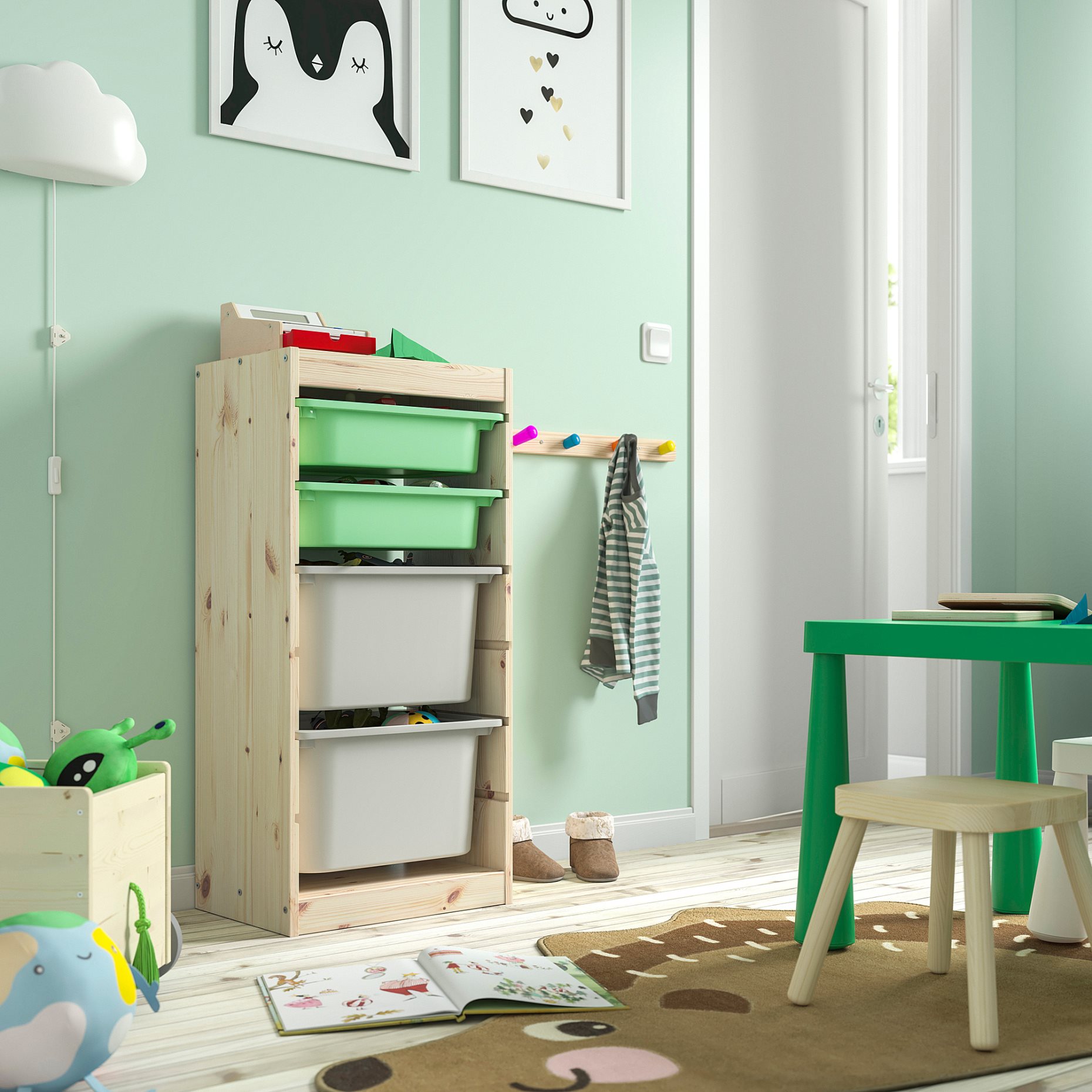 TROFAST, storage combination with boxes, 44x30x91 cm, 195.754.32