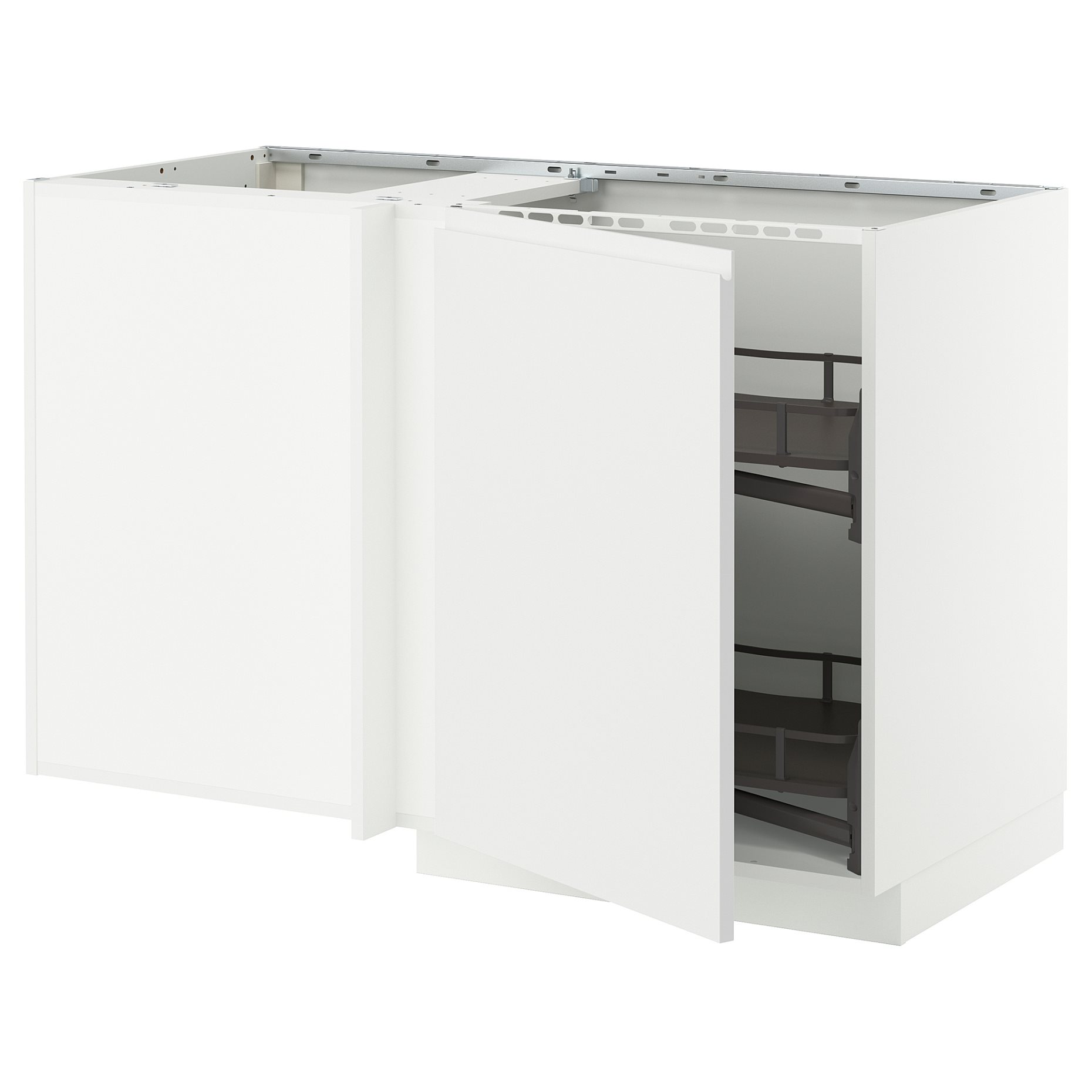 METOD, corner base cabinet with pull-out fitting, 128x68 cm, 195.851.53