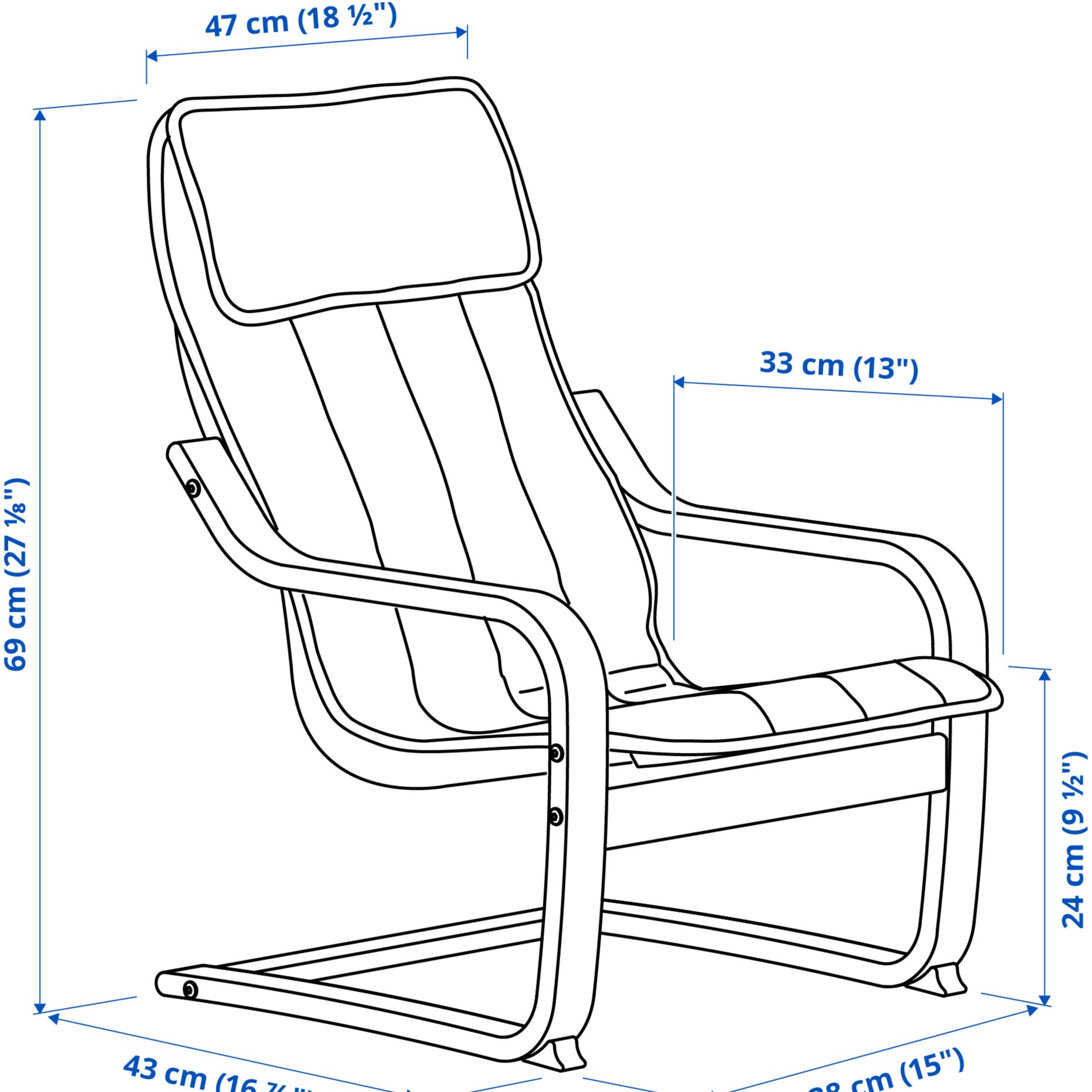 POÄNG, παιδική πολυθρόνα, 195.989.14