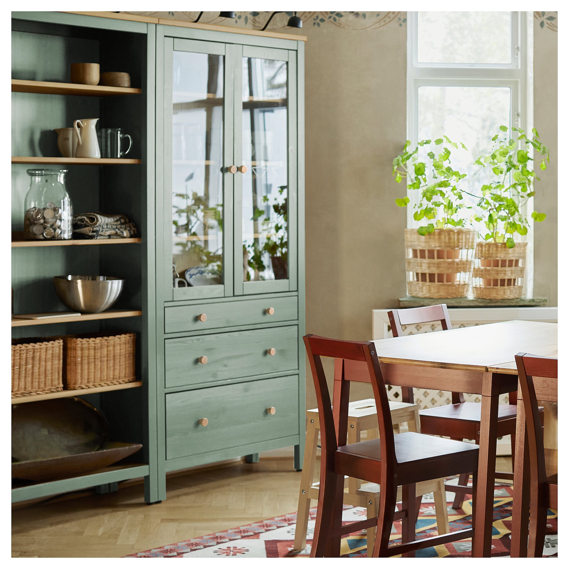 HEMNES, σύνθεση αποθήκευσης με πόρτες/συρτάρια, 180x197 cm, 196.023.41