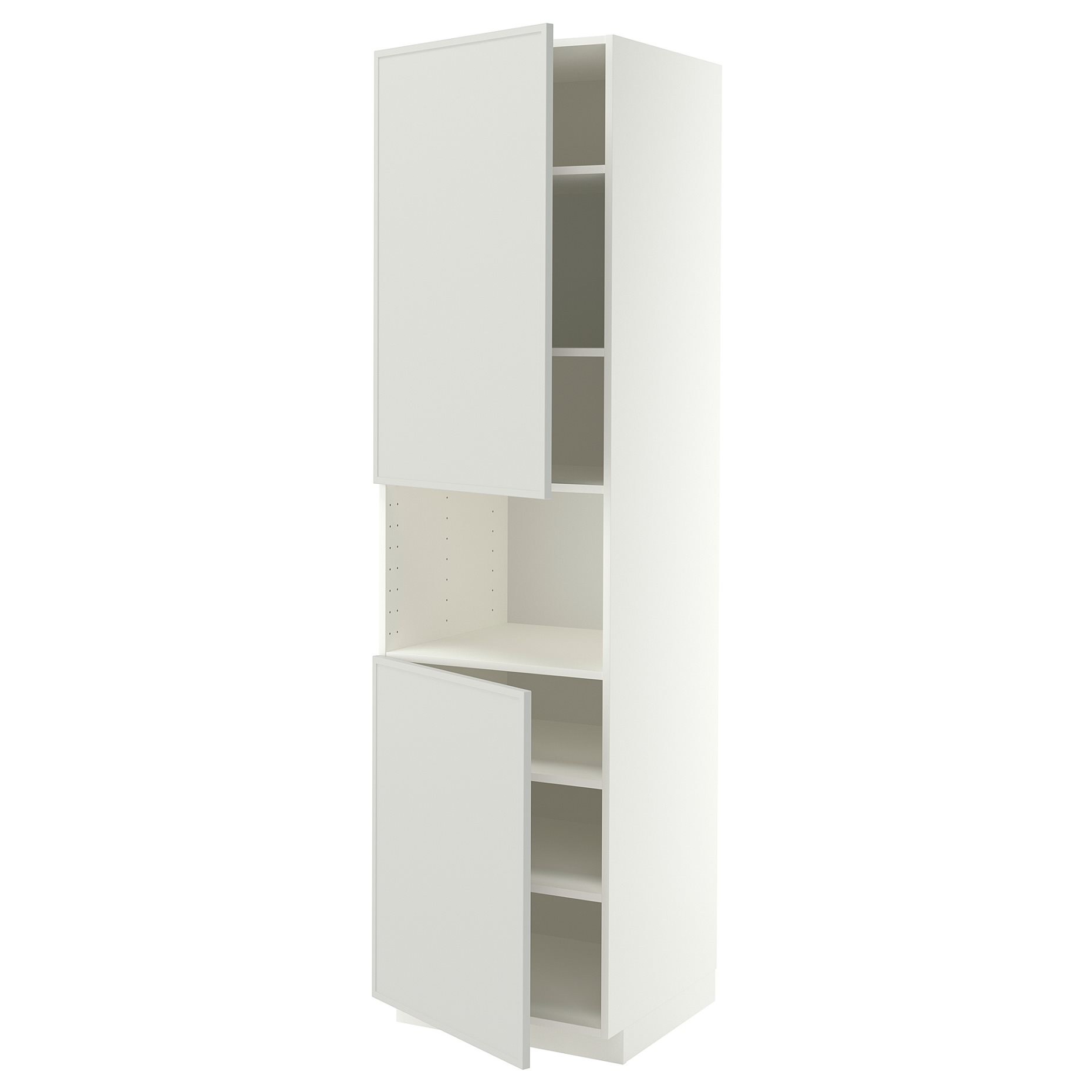 METOD, high cabinet for microwave with 2 doors/shelves, 60x60x220 cm, 196.048.87