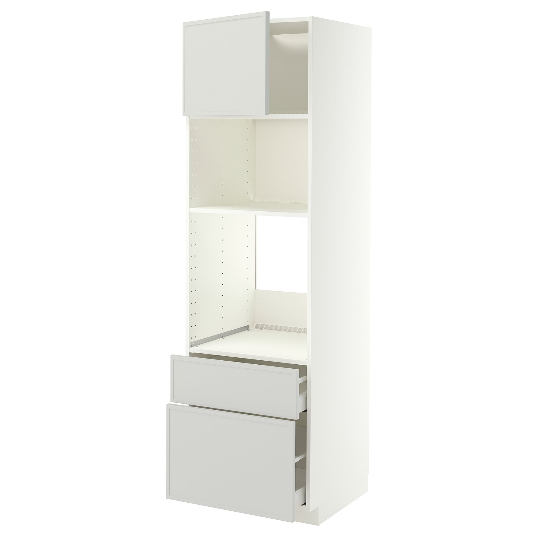 METOD, high cabinet for oven/microwave with door/2 drawers, 60x60x200 cm, 196.061.55