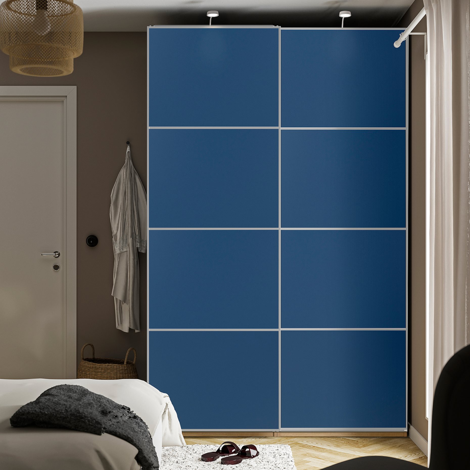 PAX/MEHAMN, wardrobe with sliding doors, 150x66x236 cm, 196.085.50