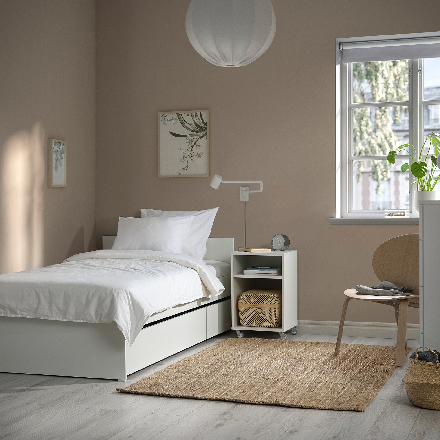 VIHALS, bed frame with 2 storage boxes, 90x200 cm, 196.347.33