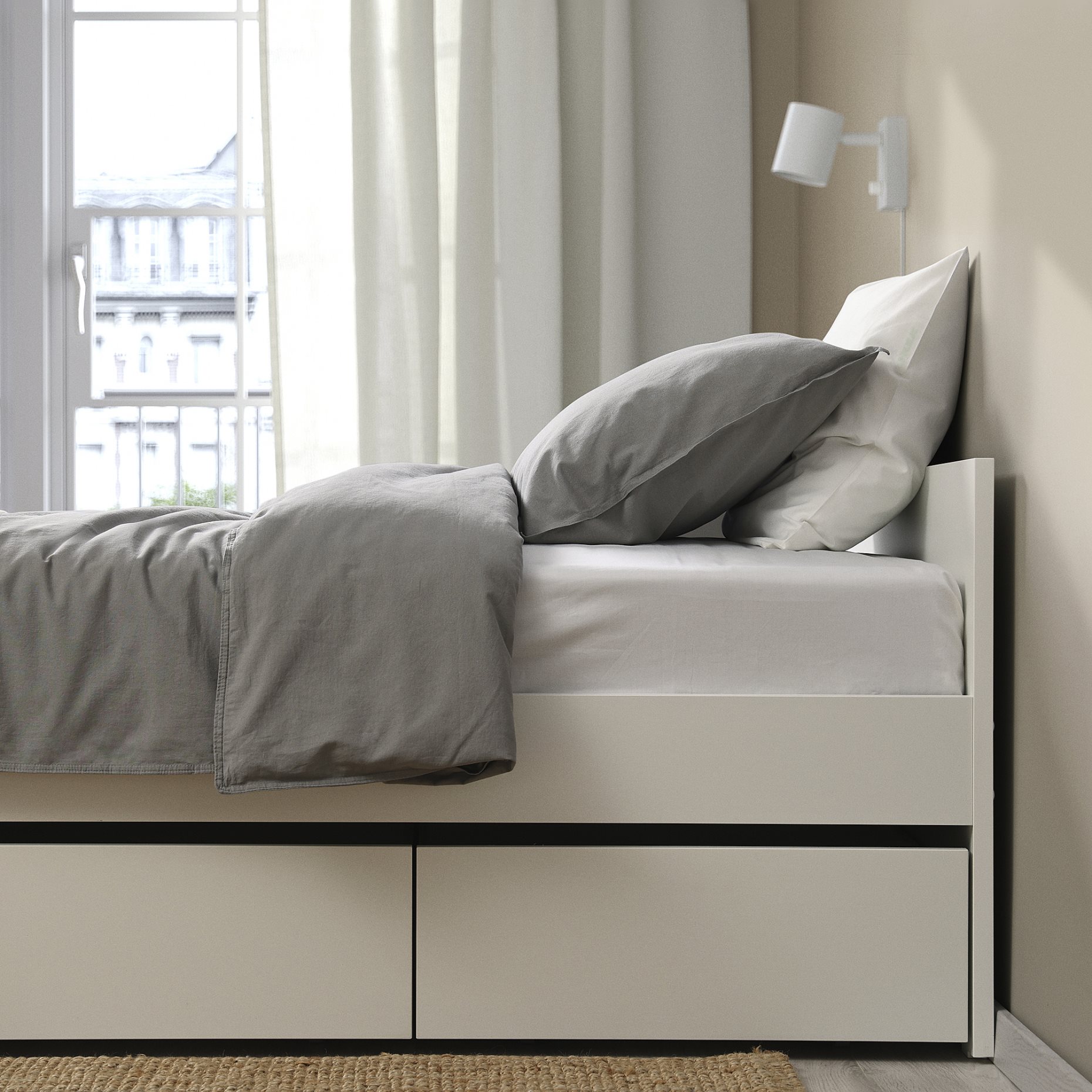 VIHALS, bed frame with 2 storage boxes, 90x200 cm, 196.347.33