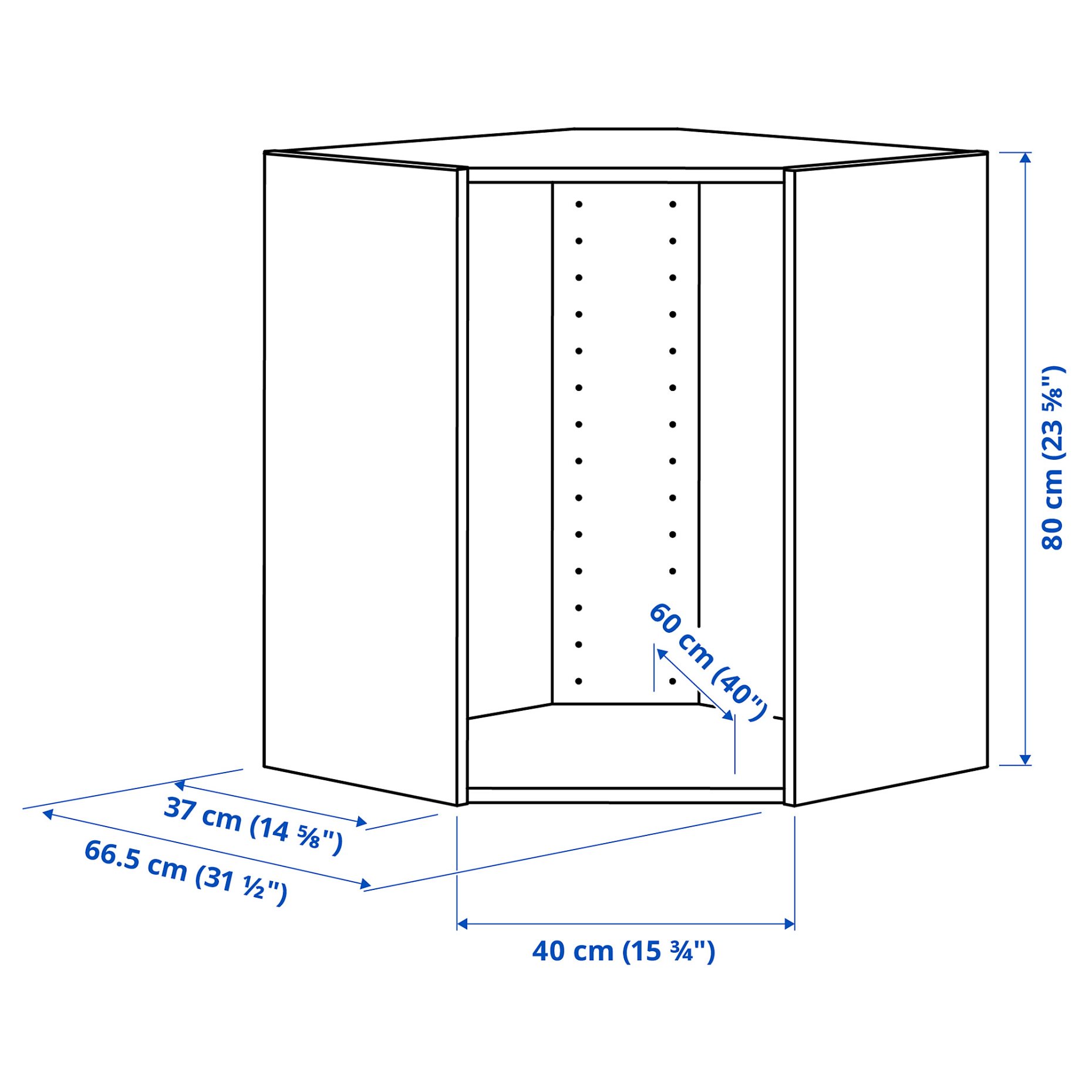 METOD, corner wall cabinet frame, 202.056.61