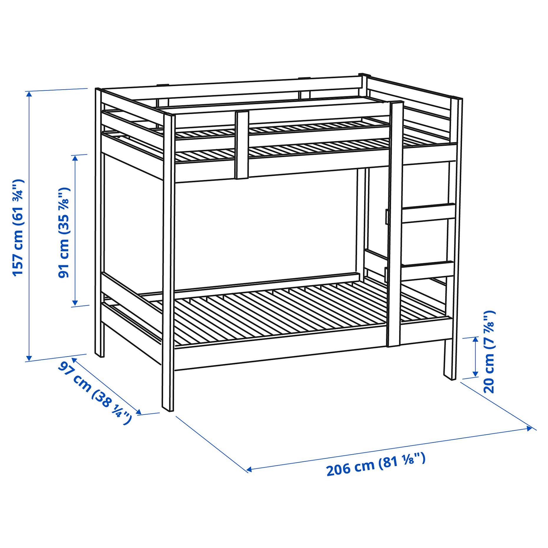 MYDAL, bunk bed frame, 204.676.29