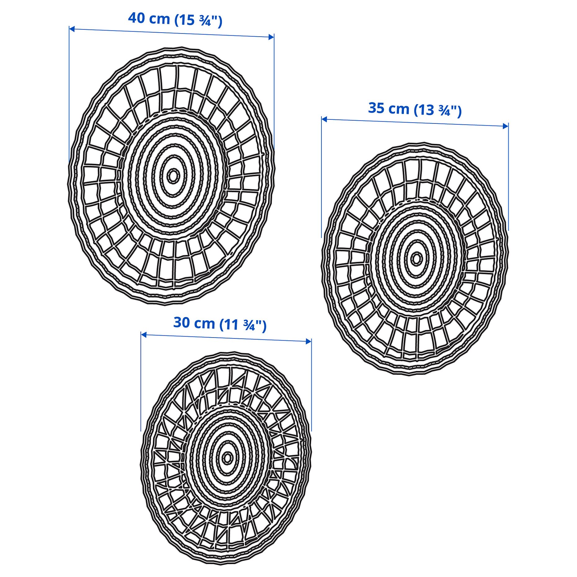GILLSTAD, διακόσμηση τοίχου/χειροποίητο, σετ των 3, 205.180.30