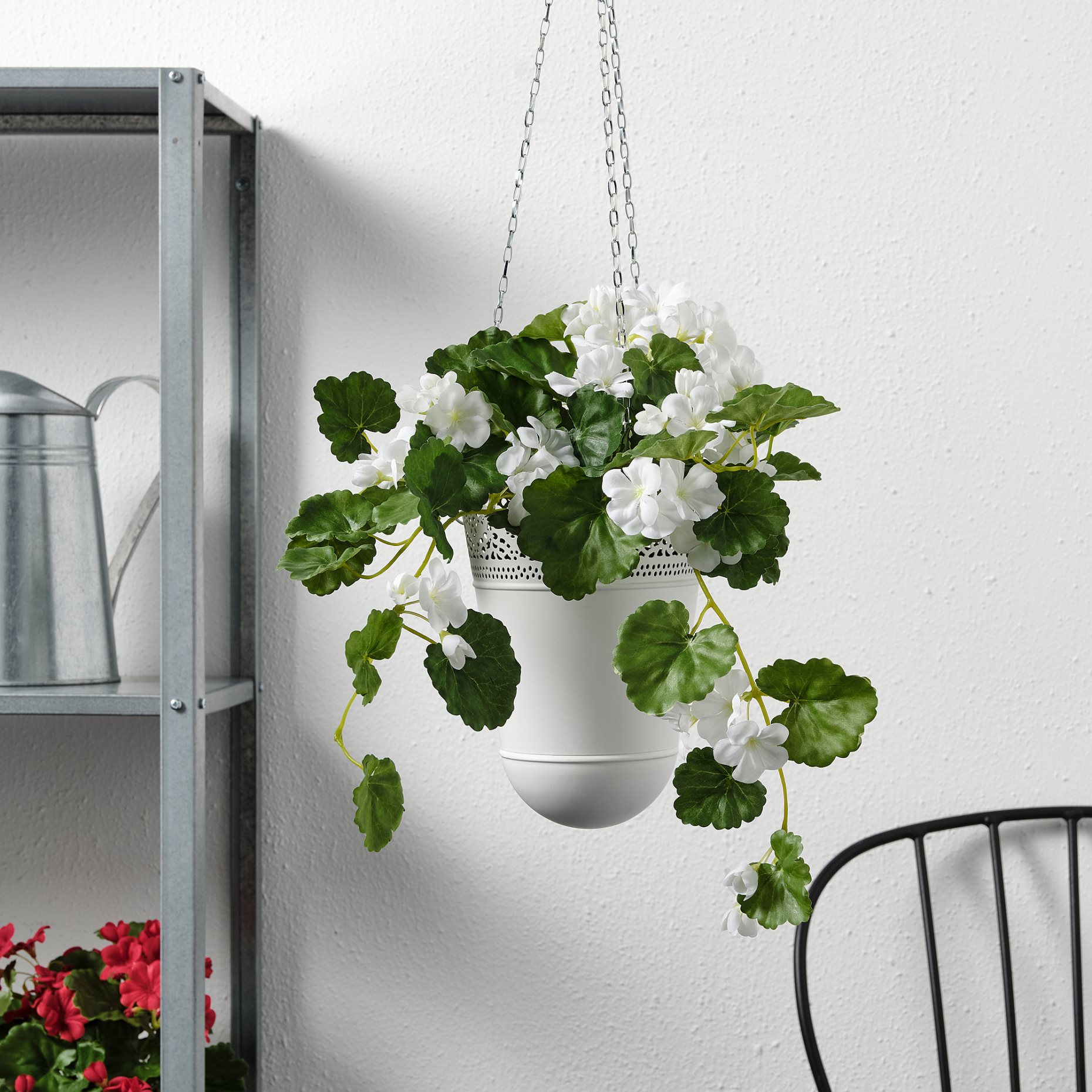 FEJKA, artificial potted plant/in/outdoor Geranium/hanging, 12 cm, 205.356.09