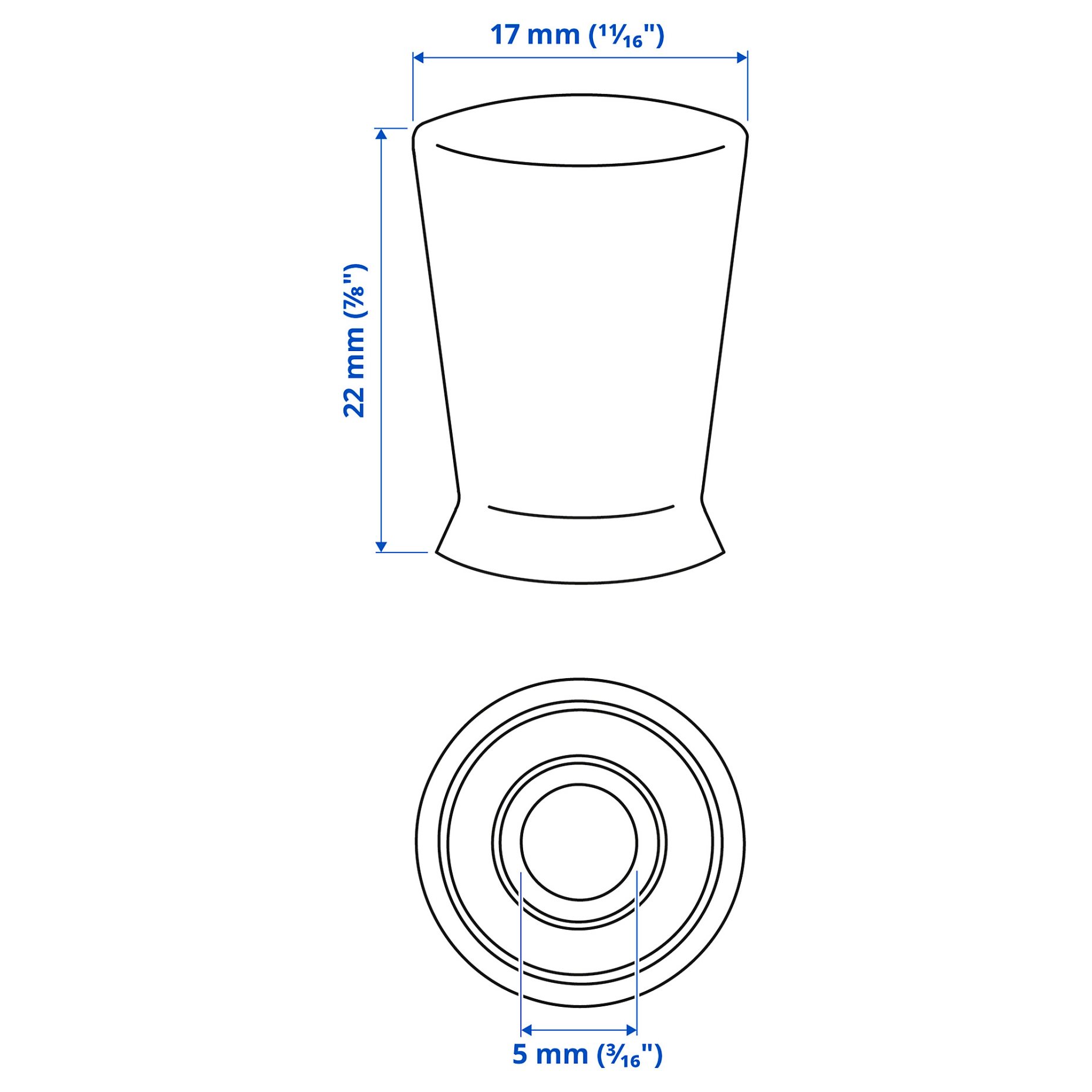 TÄRNESTAD, knob/2 pack, 17 mm, 205.428.60