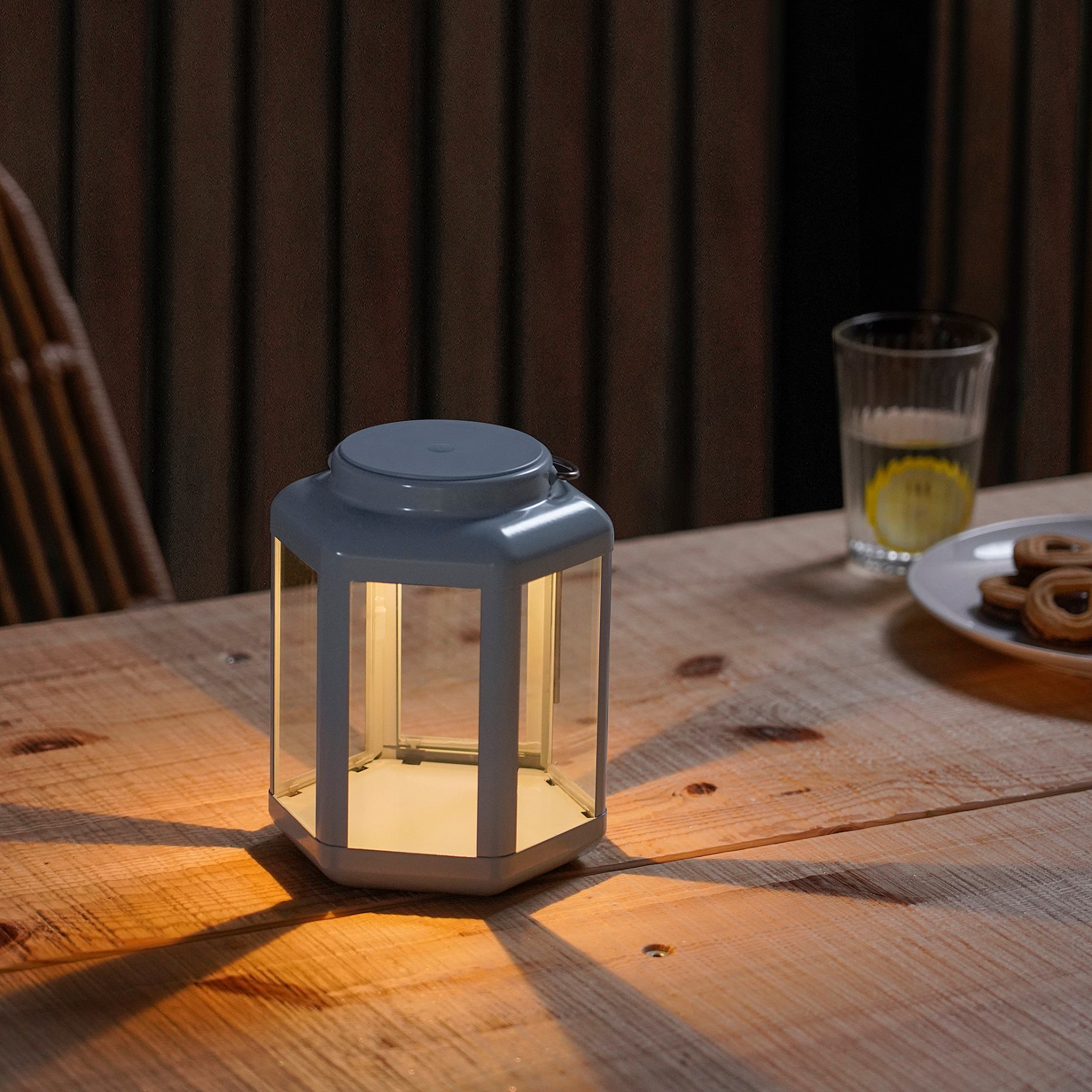 SOMMARLÅNKE, decorative table lamp with built-in LED light source/outdoor/battery-operated/lantern, 17 cm, 205.439.54