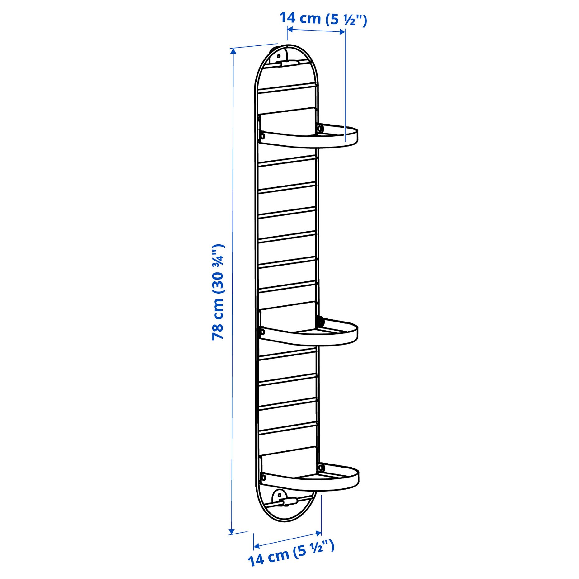 SKUGGRÖNA, ανθοστήλη τοίχου, 78 cm, 205.620.18