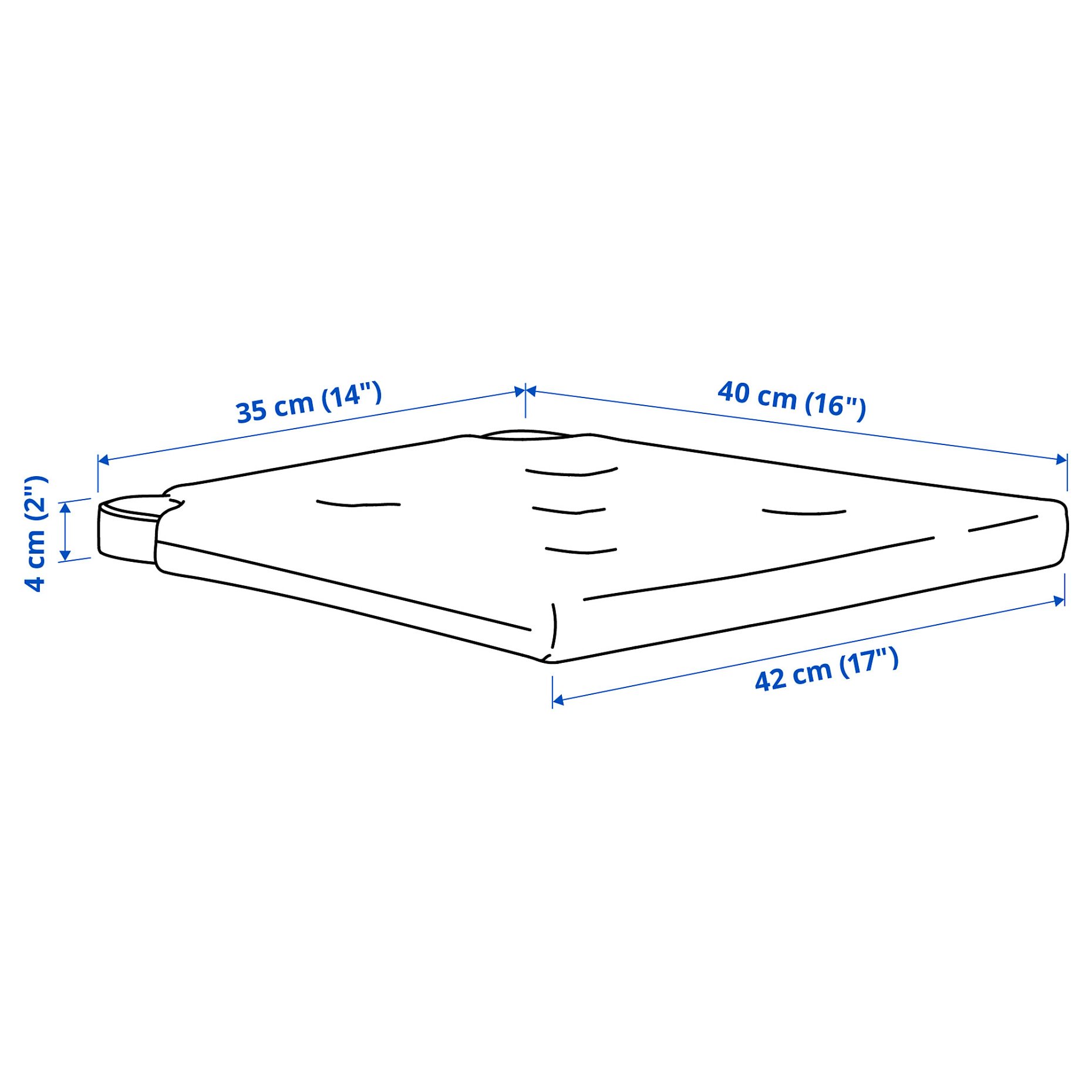 JUSTINA, chair pad, 42/35x40x4 cm, 205.716.40