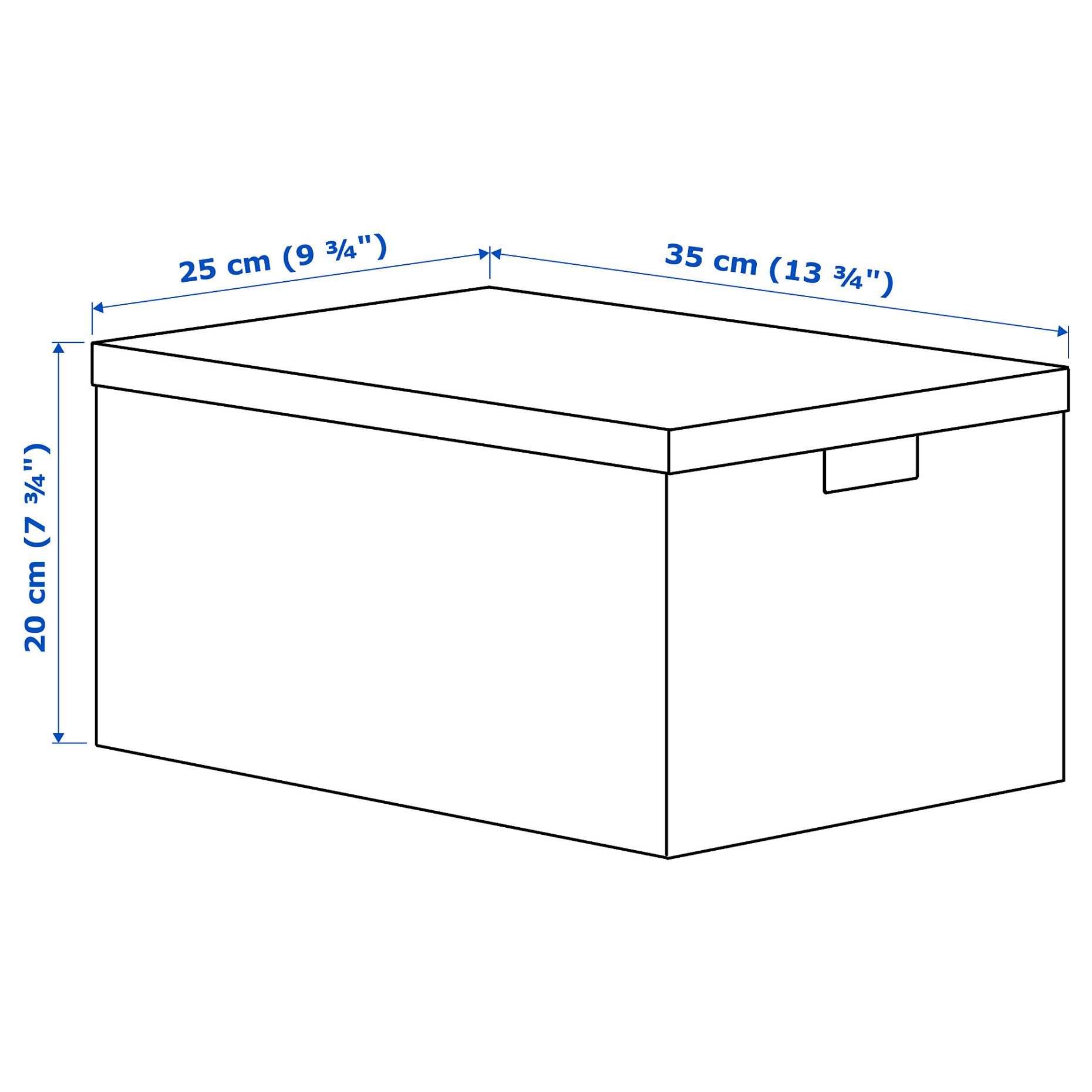 TJENA, storage box with lid, 25x35x20 cm, 205.767.13