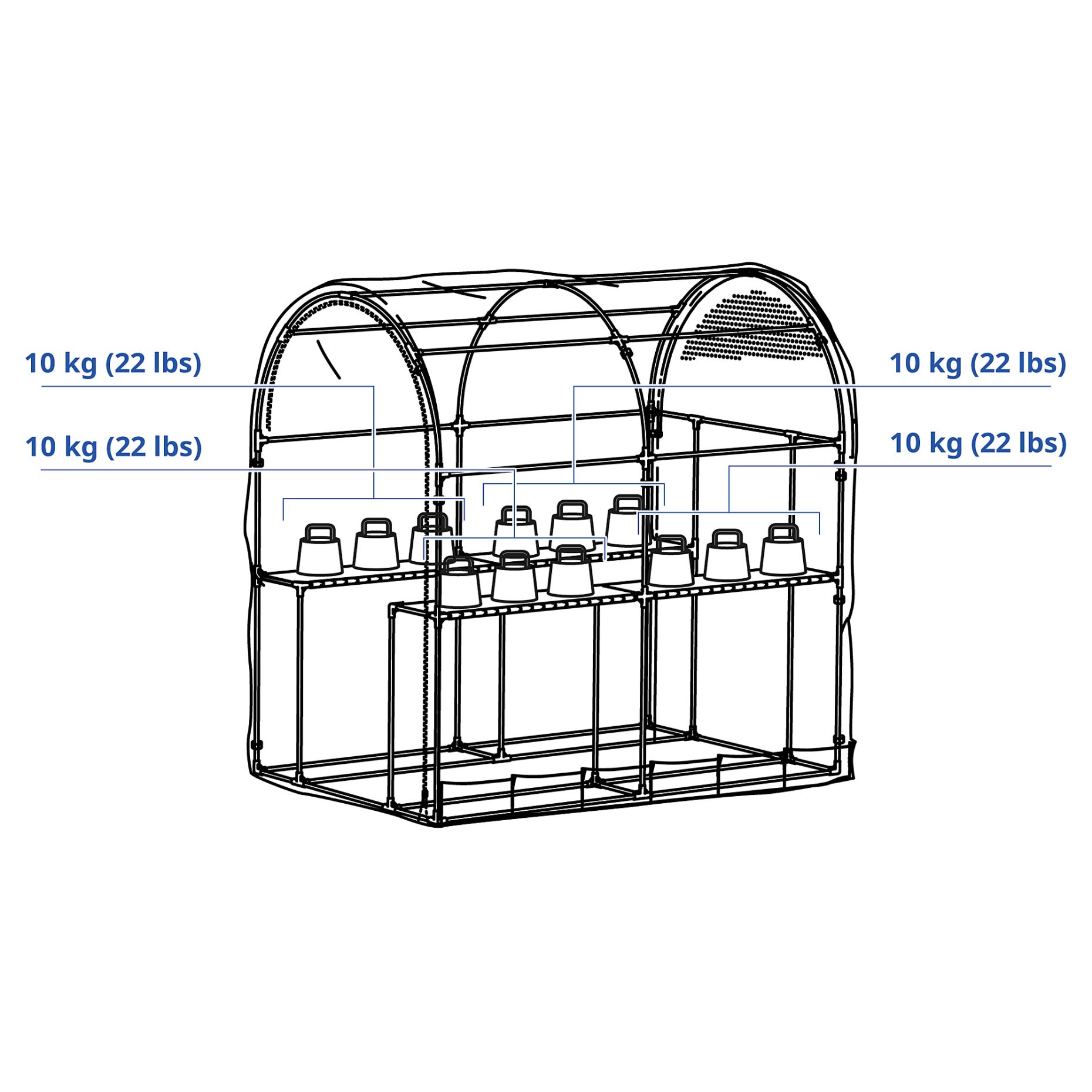 ASPAREN, greenhouse, 123x190x190 cm, 205.856.23
