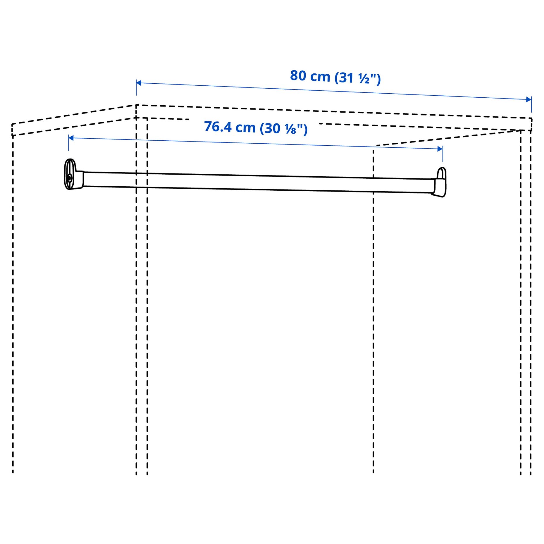 ALTARLIDEN, clothes rail, 80 cm, 205.966.93