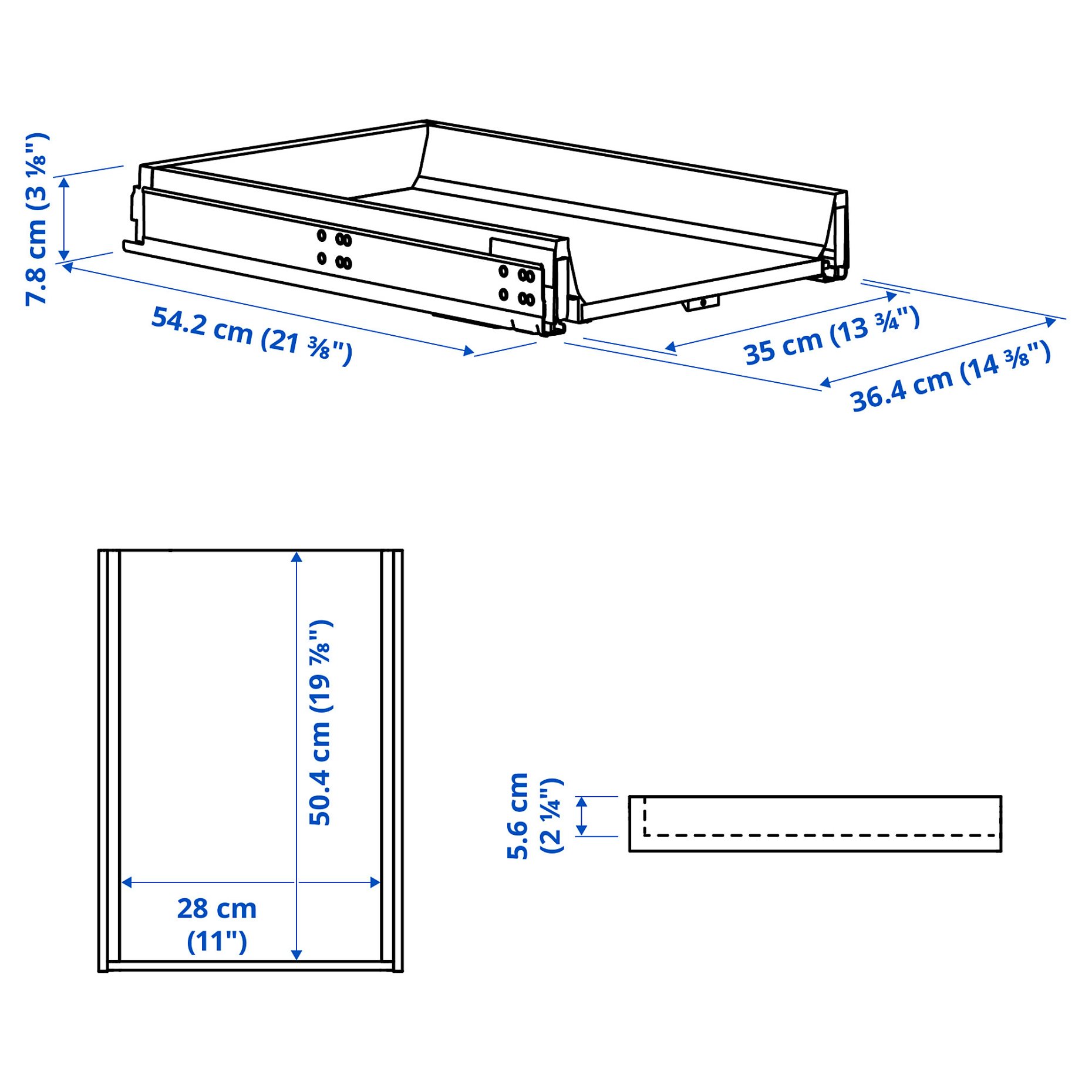 KNIVSHULT, drawer low, 40x60 cm, 206.006.66