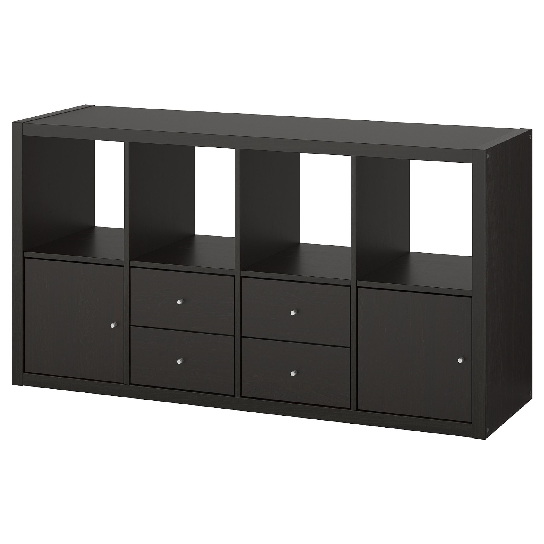 KALLAX, shelving unit with 4 inserts, 147x77 cm, 292.783.04