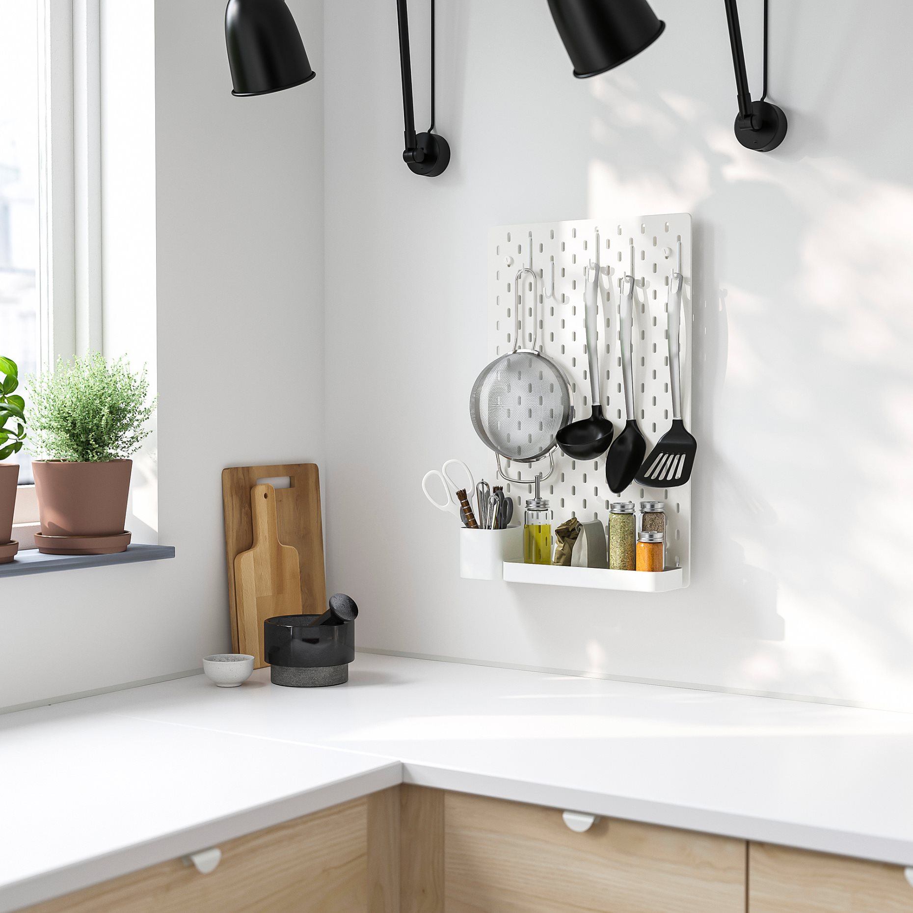 SKÅDIS, διάτρητος πίνακας με αξεσουάρ, 36x56 cm, 293.038.98