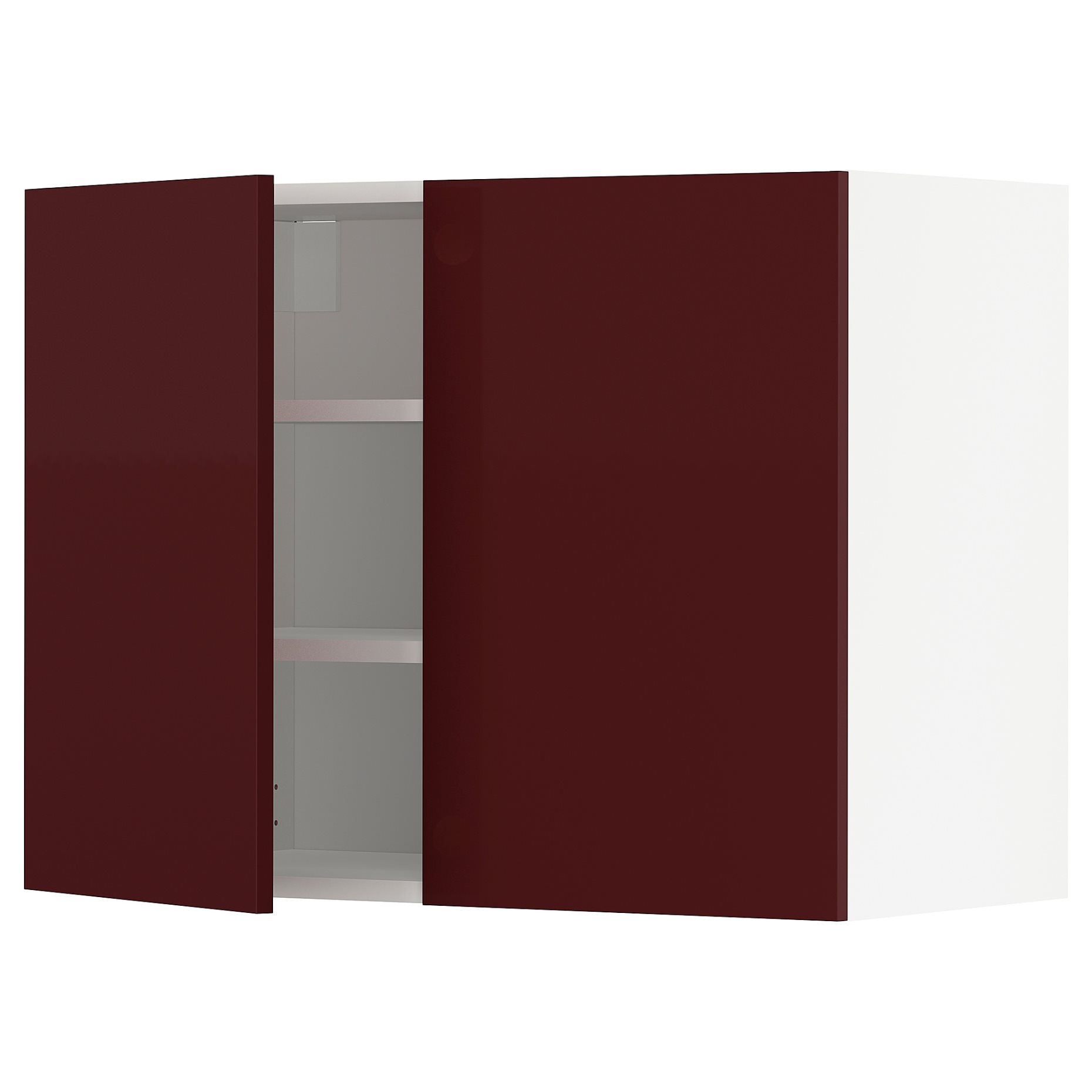METOD, ντουλάπι τοίχου με ράφια/2 πόρτες, 80x60 cm, 294.615.81