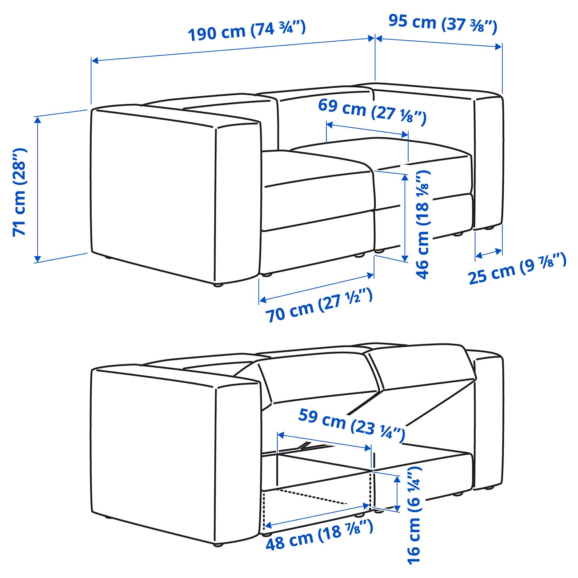 JÄTTEBO, 2-seat modular sofa, 294.714.05