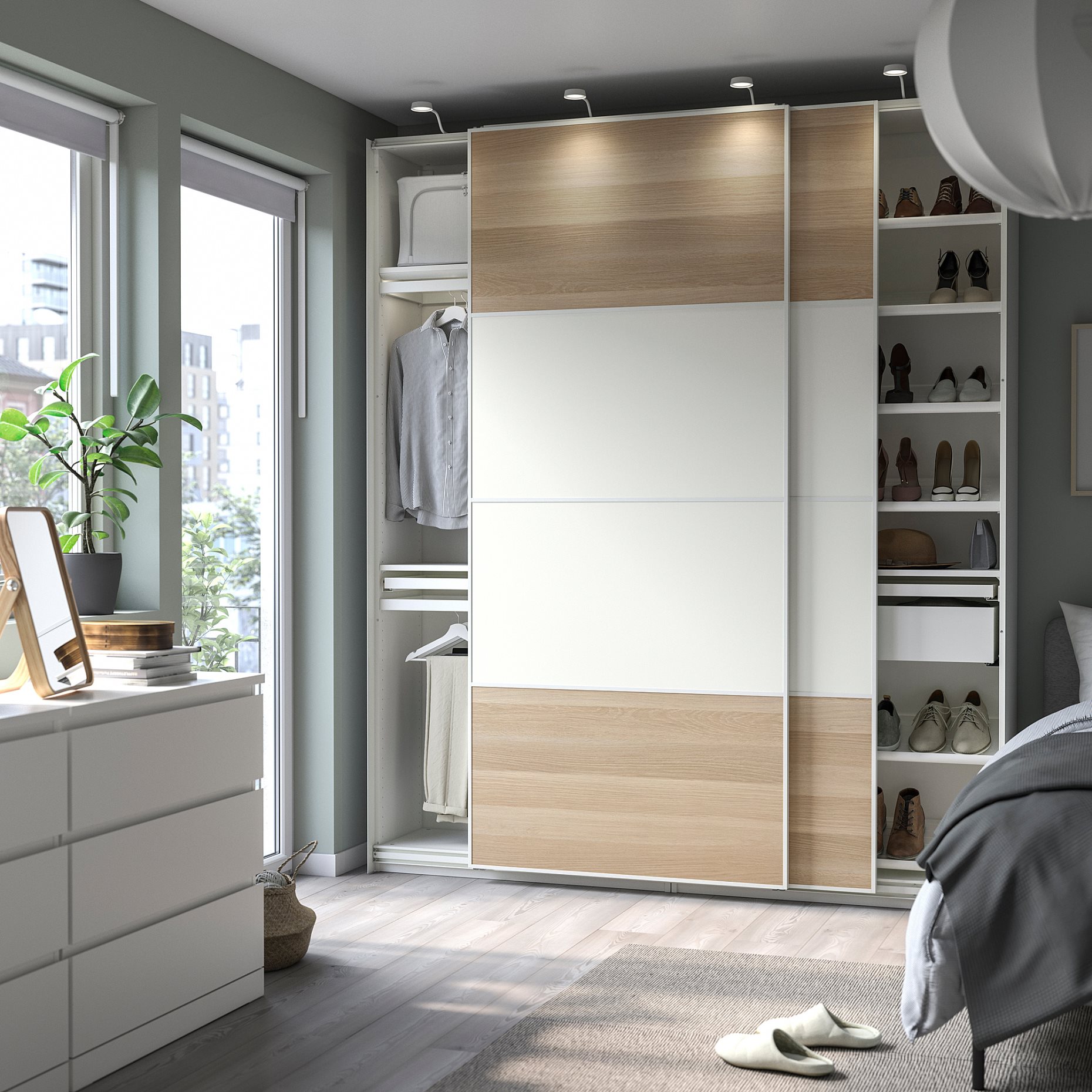 PAX/MEHAMN, wardrobe combination, 200x43x236 cm, 295.026.14