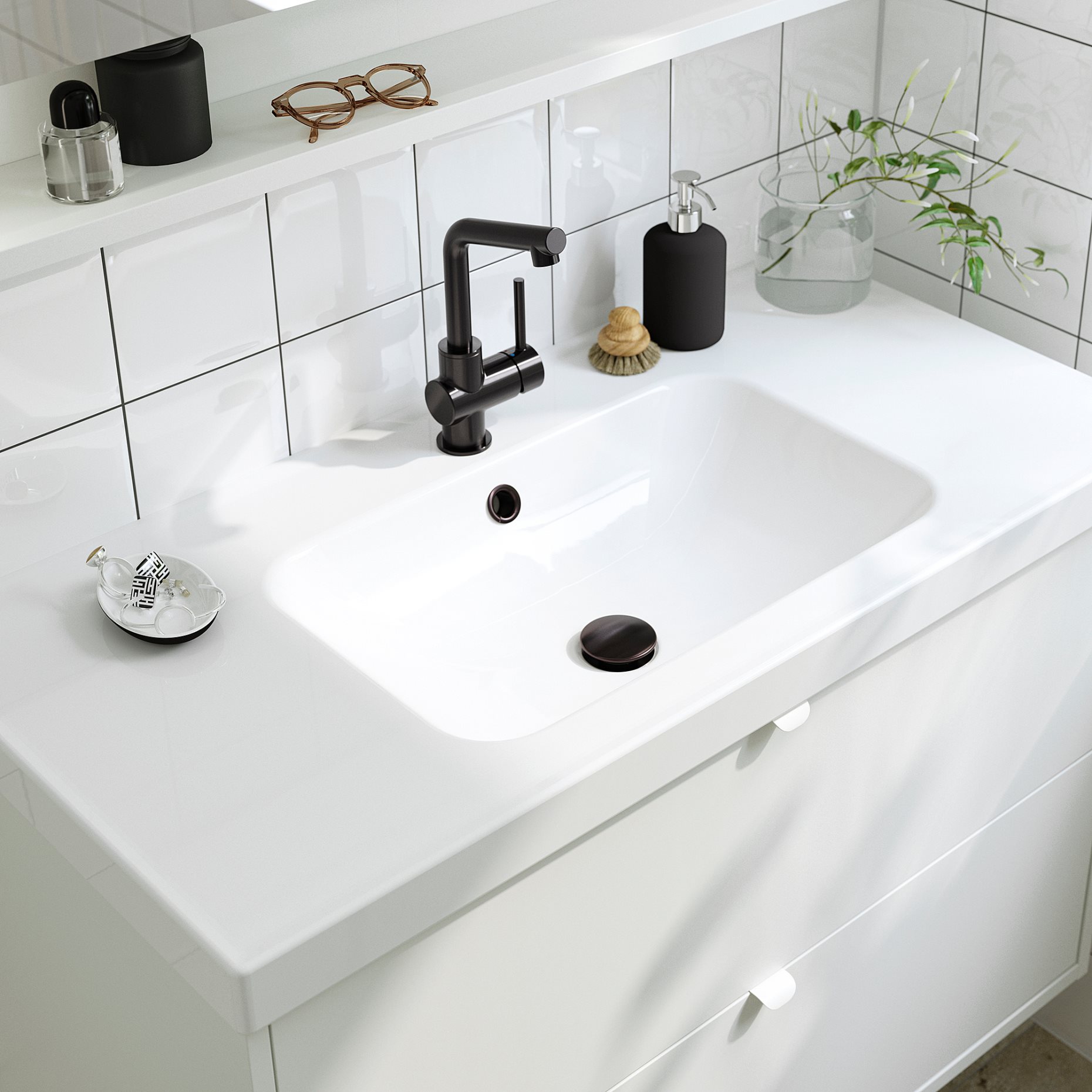 HAVBACK/ORRSJON, wash-stand with drawers/wash-basin/tap, 102x49x69 cm, 295.213.25
