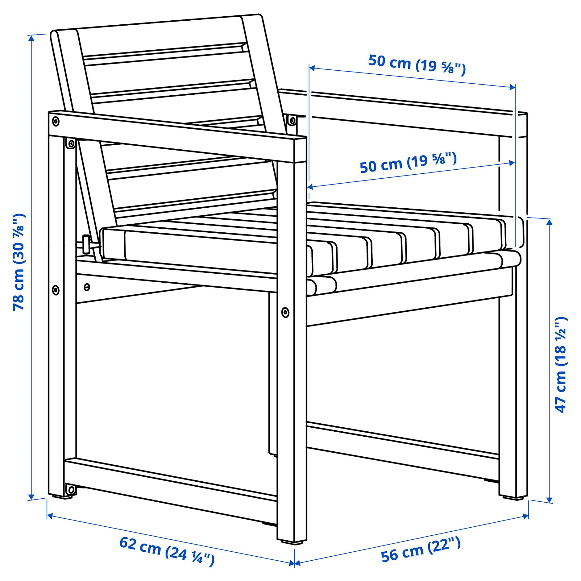 NÄMMARÖ, chair with armrests, outdoor, 295.350.68