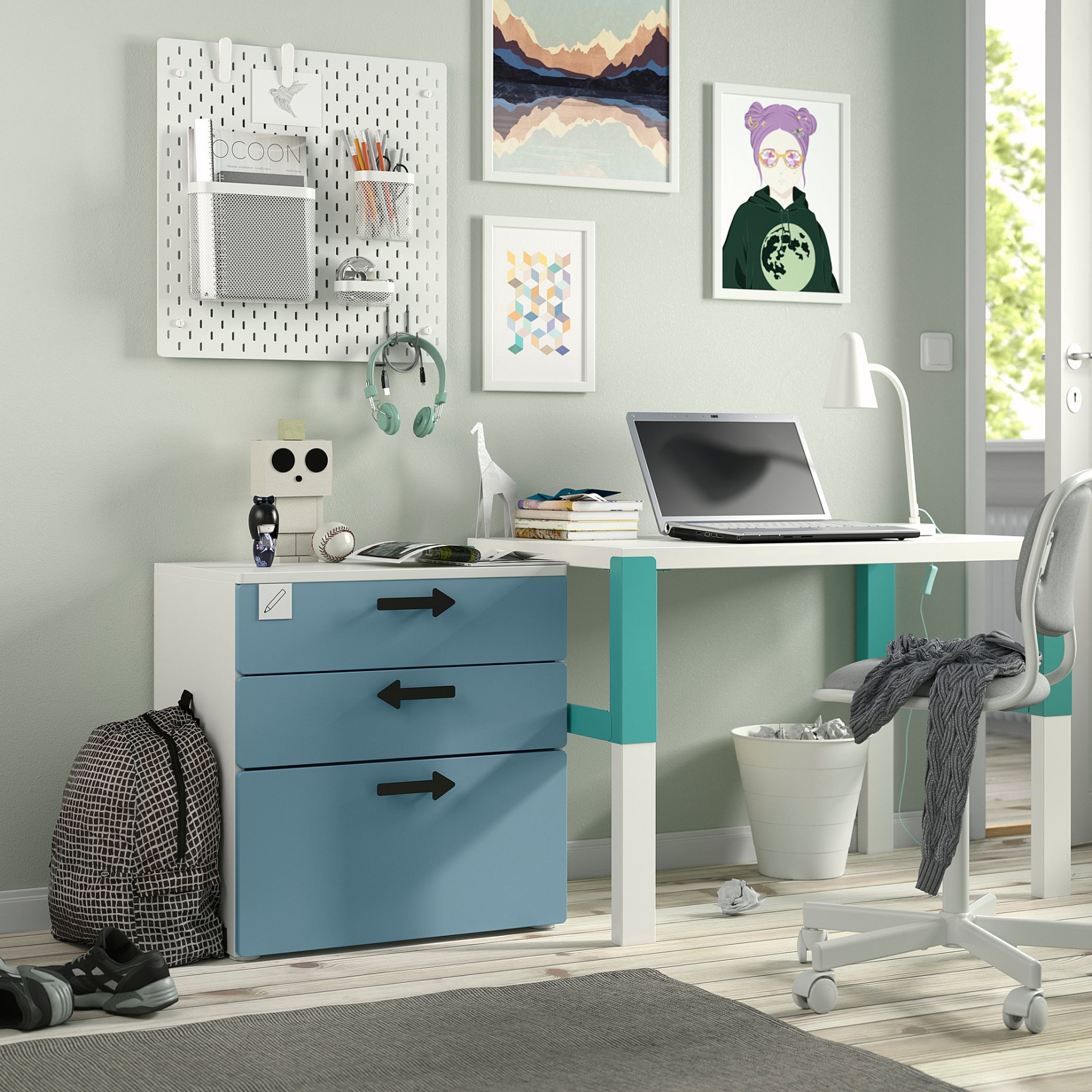 SMASTAD/PLATSA, chest of 3 drawers, 60x42x63 cm, 295.438.22