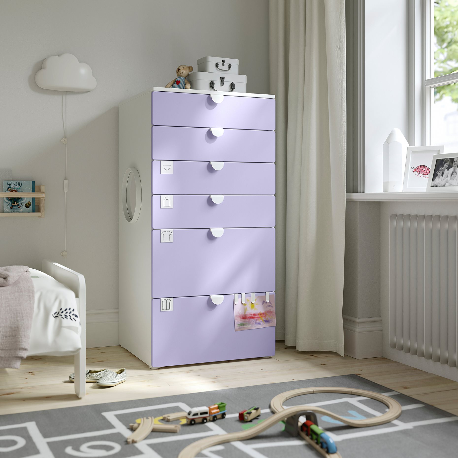 SMASTAD/PLATSA, chest of 6 drawers, 60x57x123 cm, 295.453.31